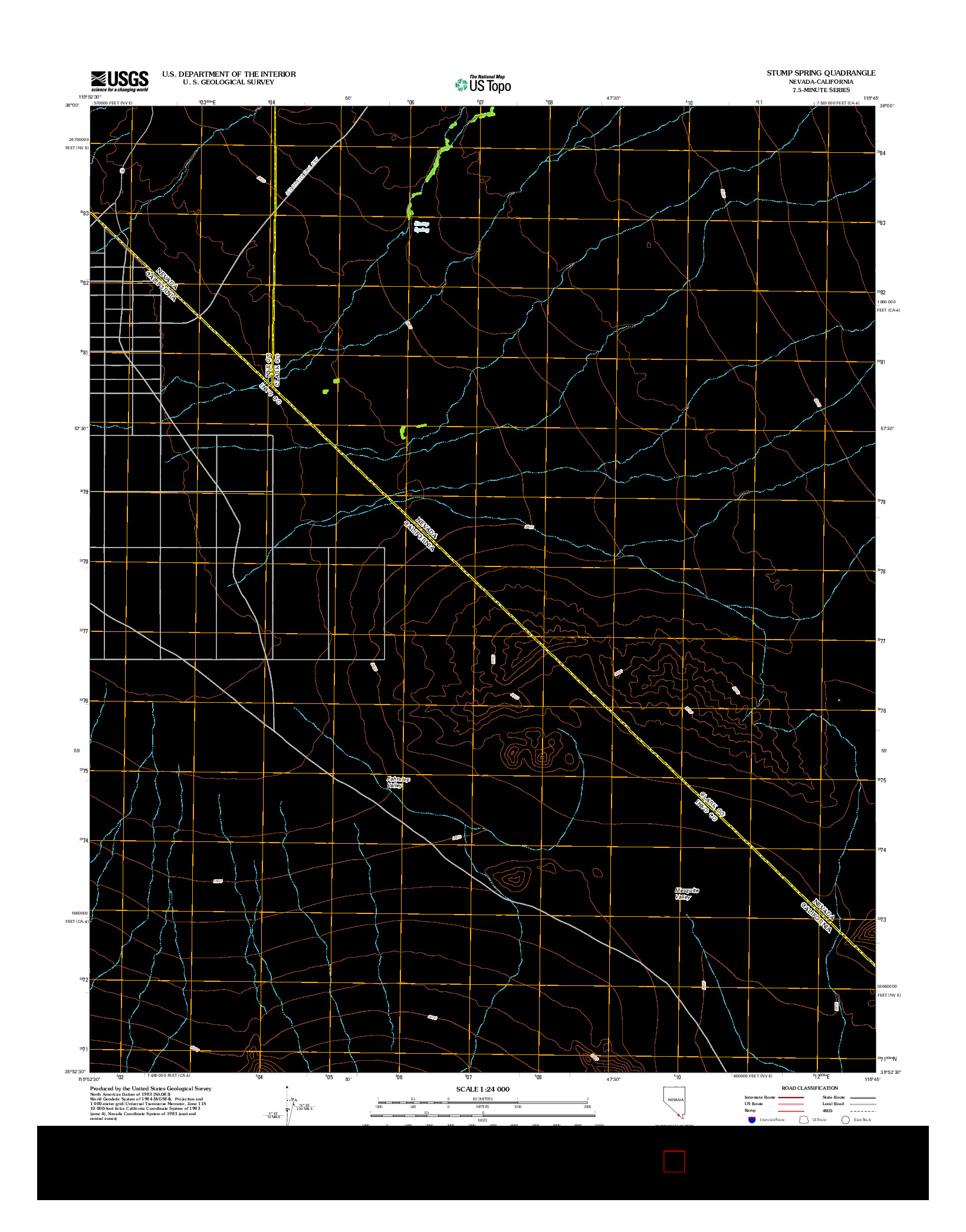 USGS US TOPO 7.5-MINUTE MAP FOR STUMP SPRING, NV-CA 2012