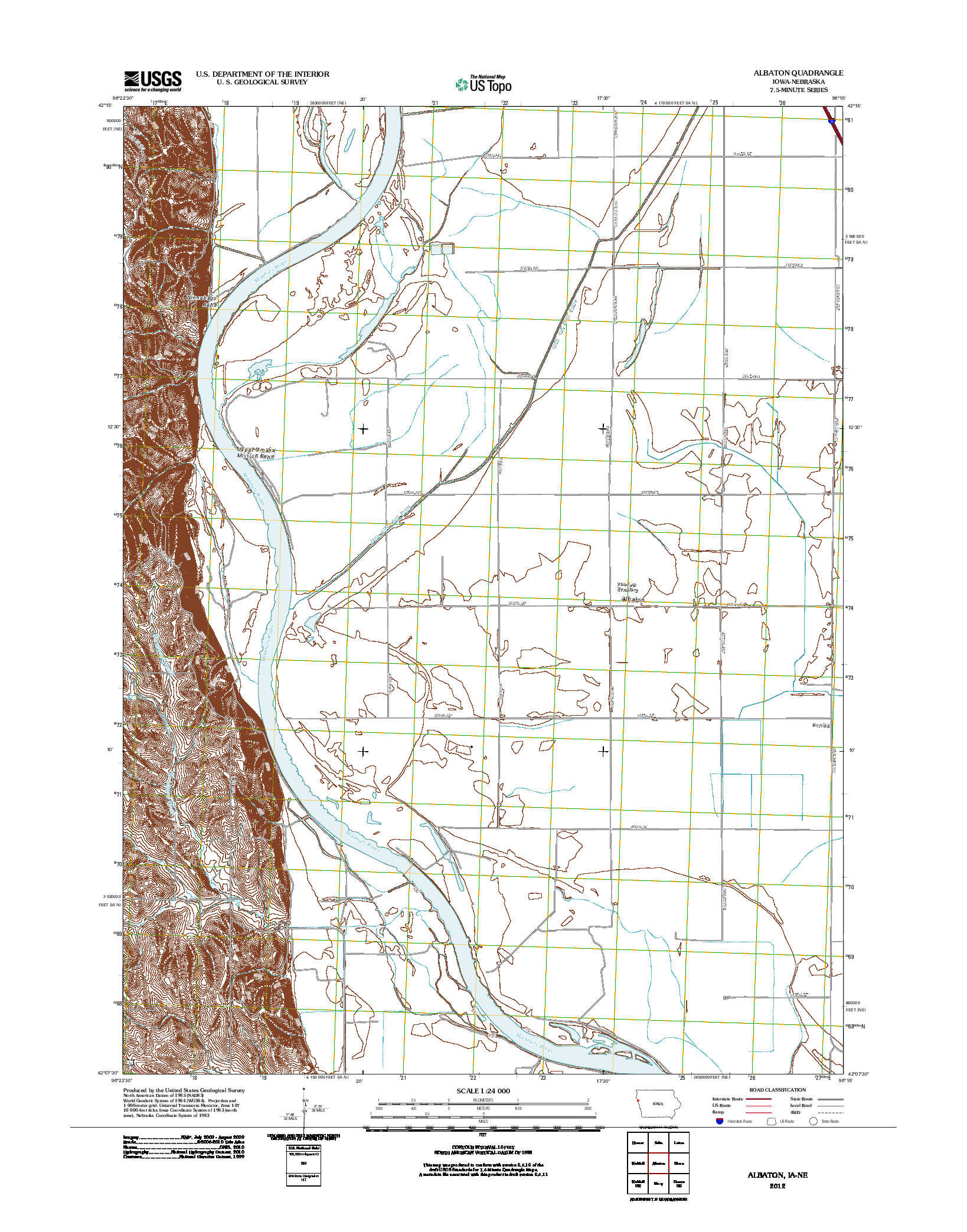 USGS US TOPO 7.5-MINUTE MAP FOR ALBATON, IA-NE 2012