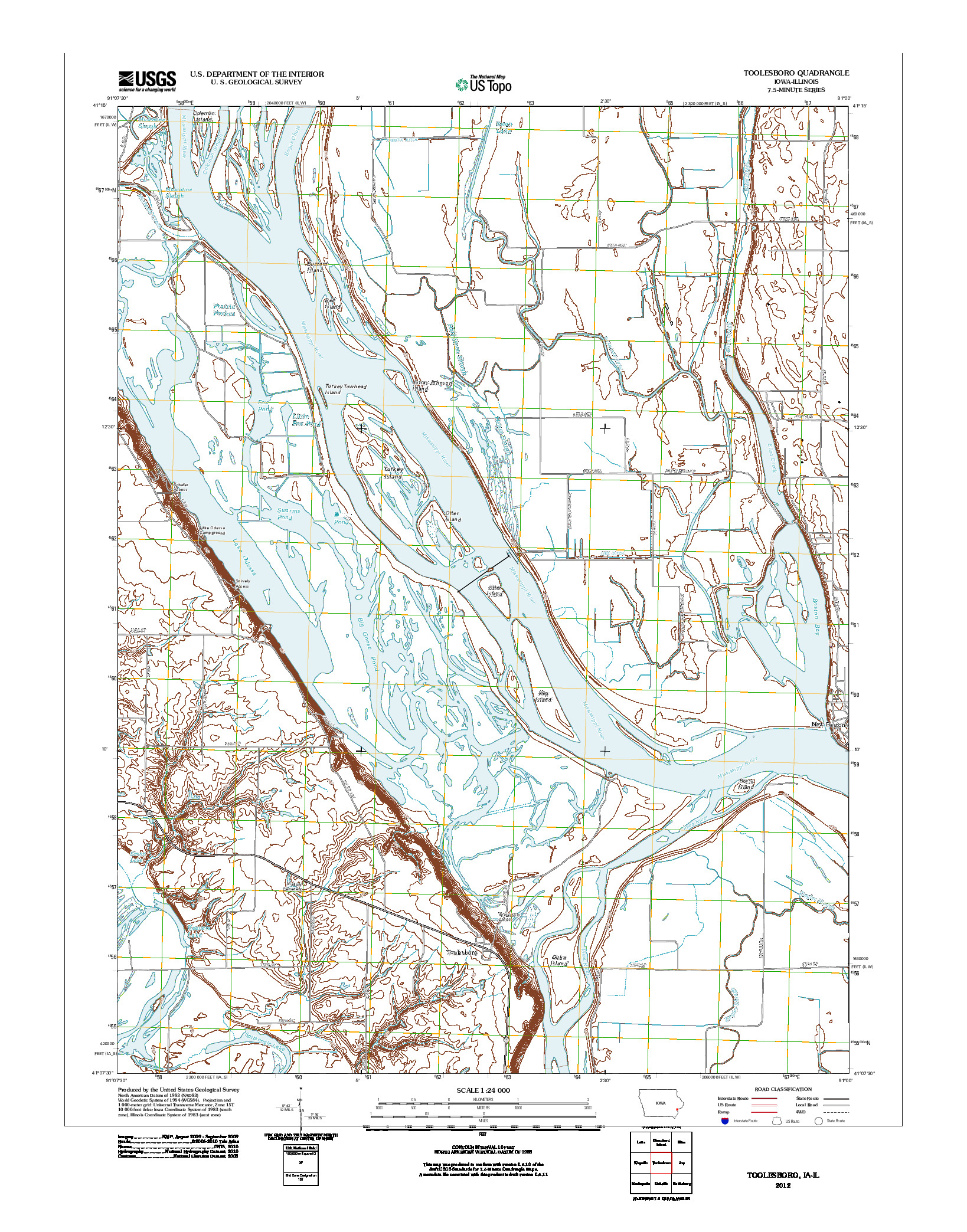 USGS US TOPO 7.5-MINUTE MAP FOR TOOLESBORO, IA-IL 2012