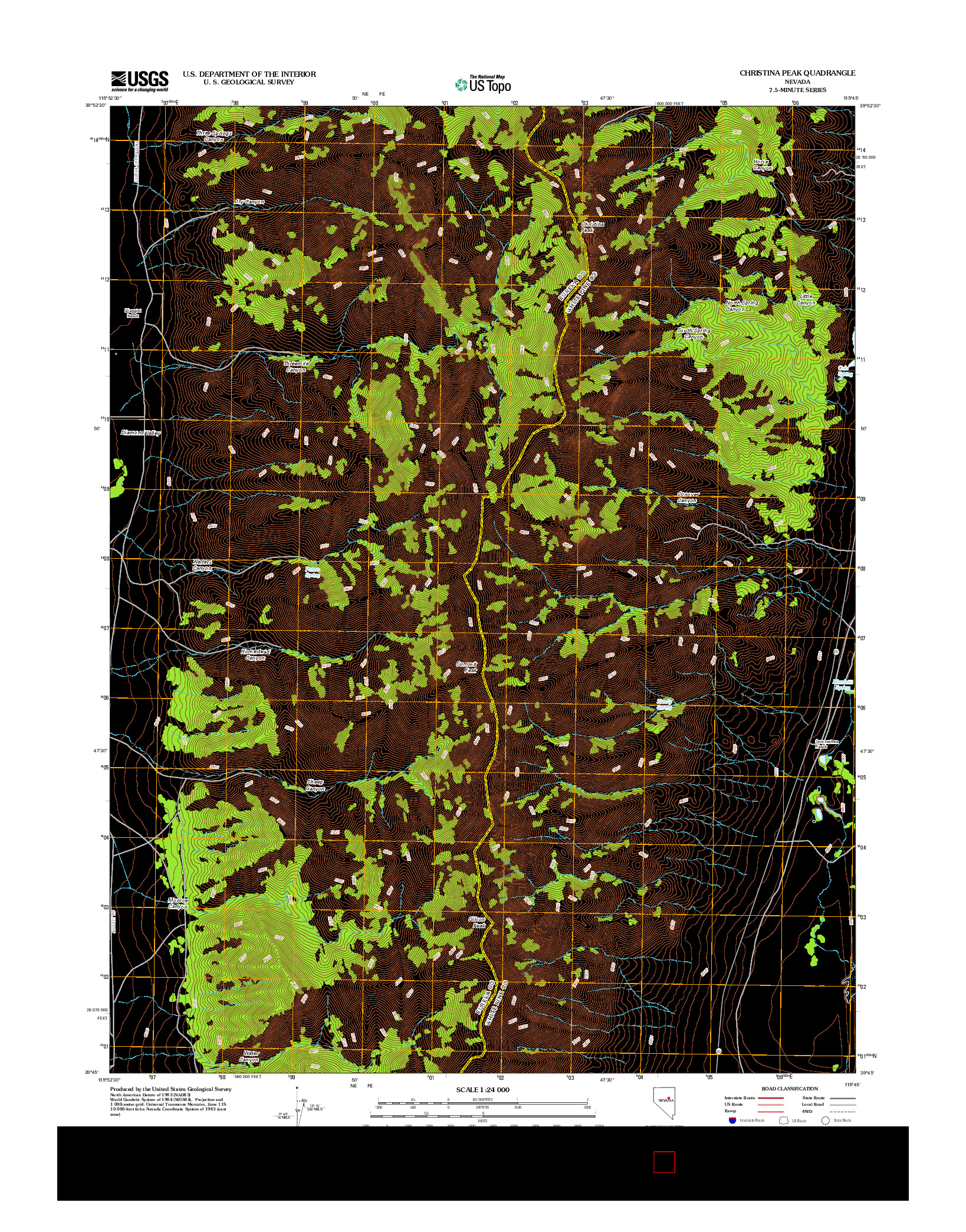 USGS US TOPO 7.5-MINUTE MAP FOR CHRISTINA PEAK, NV 2012