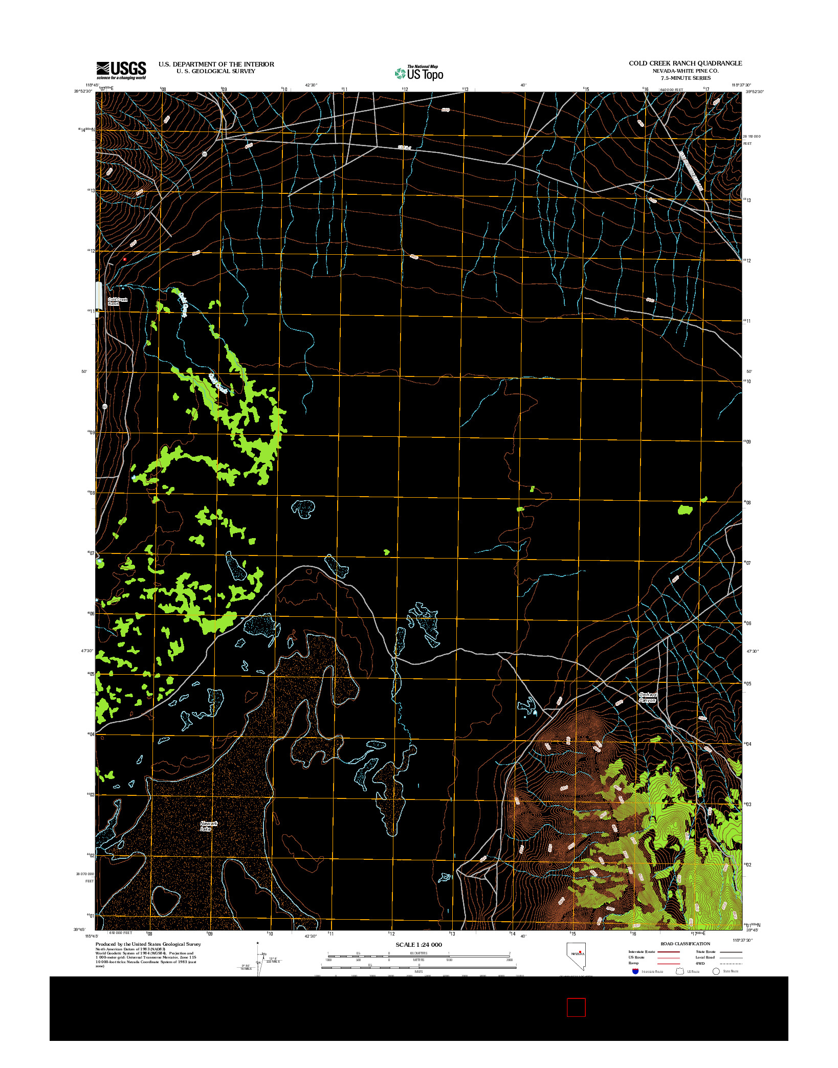 USGS US TOPO 7.5-MINUTE MAP FOR COLD CREEK RANCH, NV 2012