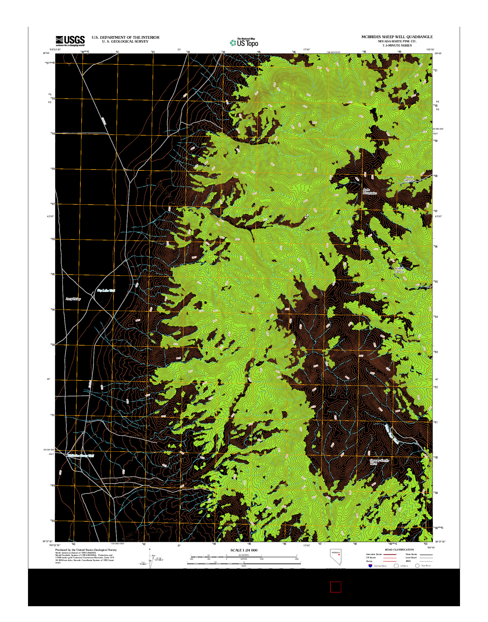 USGS US TOPO 7.5-MINUTE MAP FOR MCBRIDES SHEEP WELL, NV 2012
