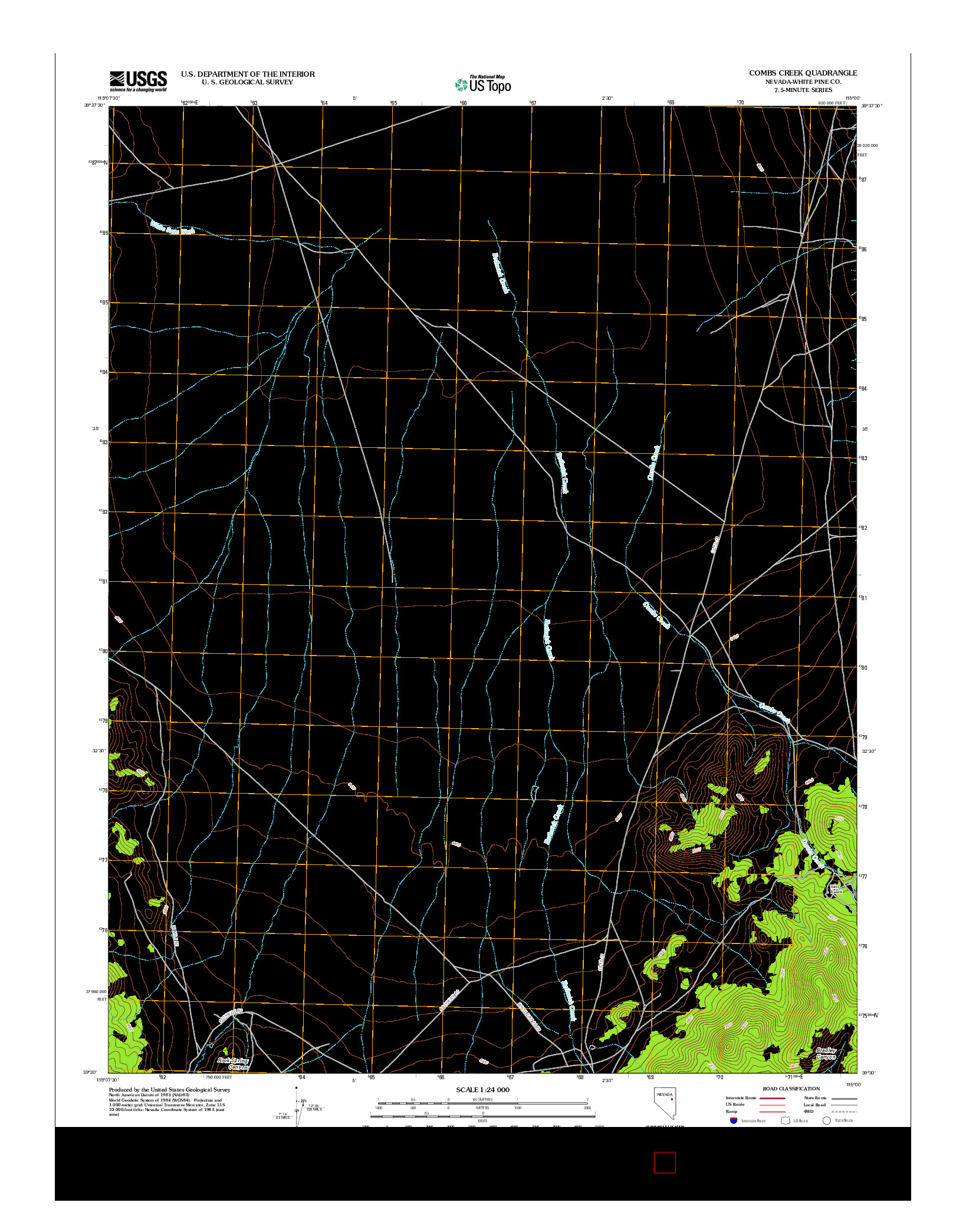 USGS US TOPO 7.5-MINUTE MAP FOR COMBS CREEK, NV 2012