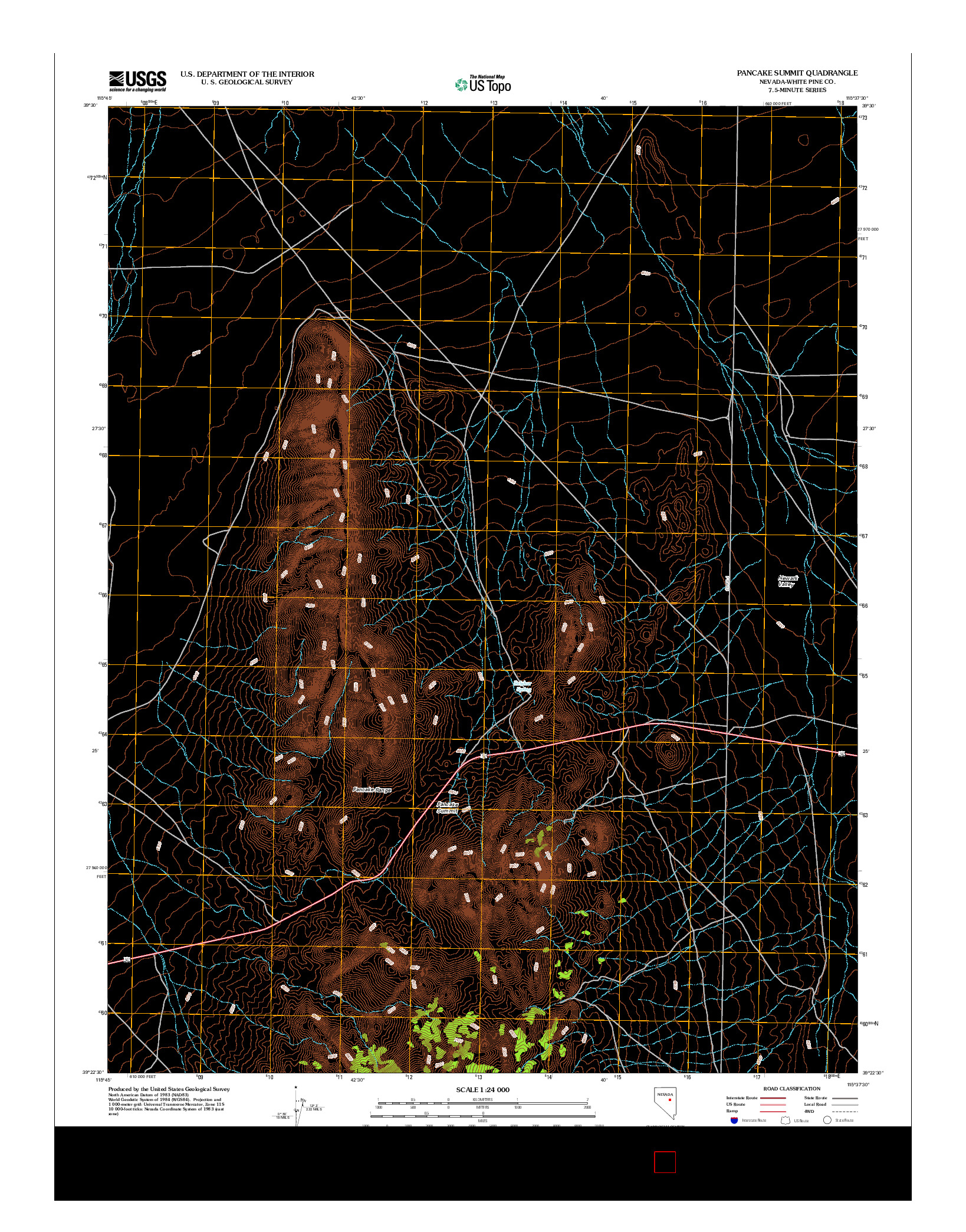 USGS US TOPO 7.5-MINUTE MAP FOR PANCAKE SUMMIT, NV 2012