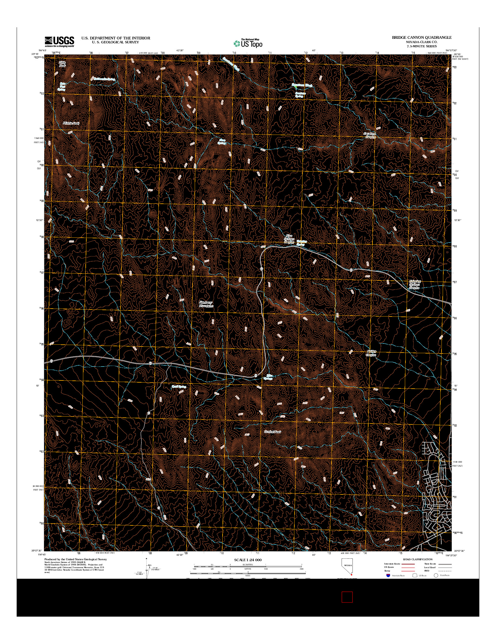 USGS US TOPO 7.5-MINUTE MAP FOR BRIDGE CANYON, NV 2012