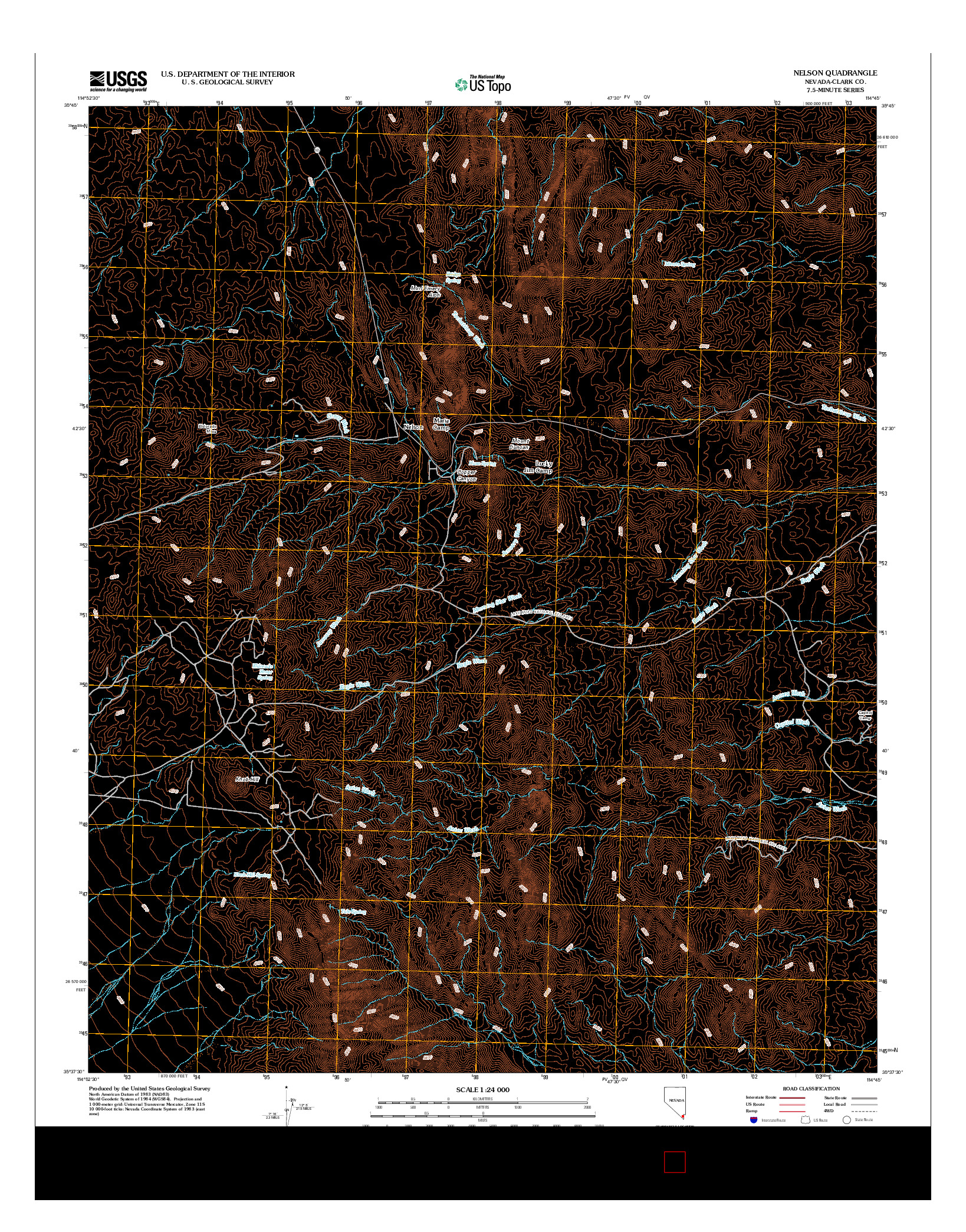 USGS US TOPO 7.5-MINUTE MAP FOR NELSON, NV 2012