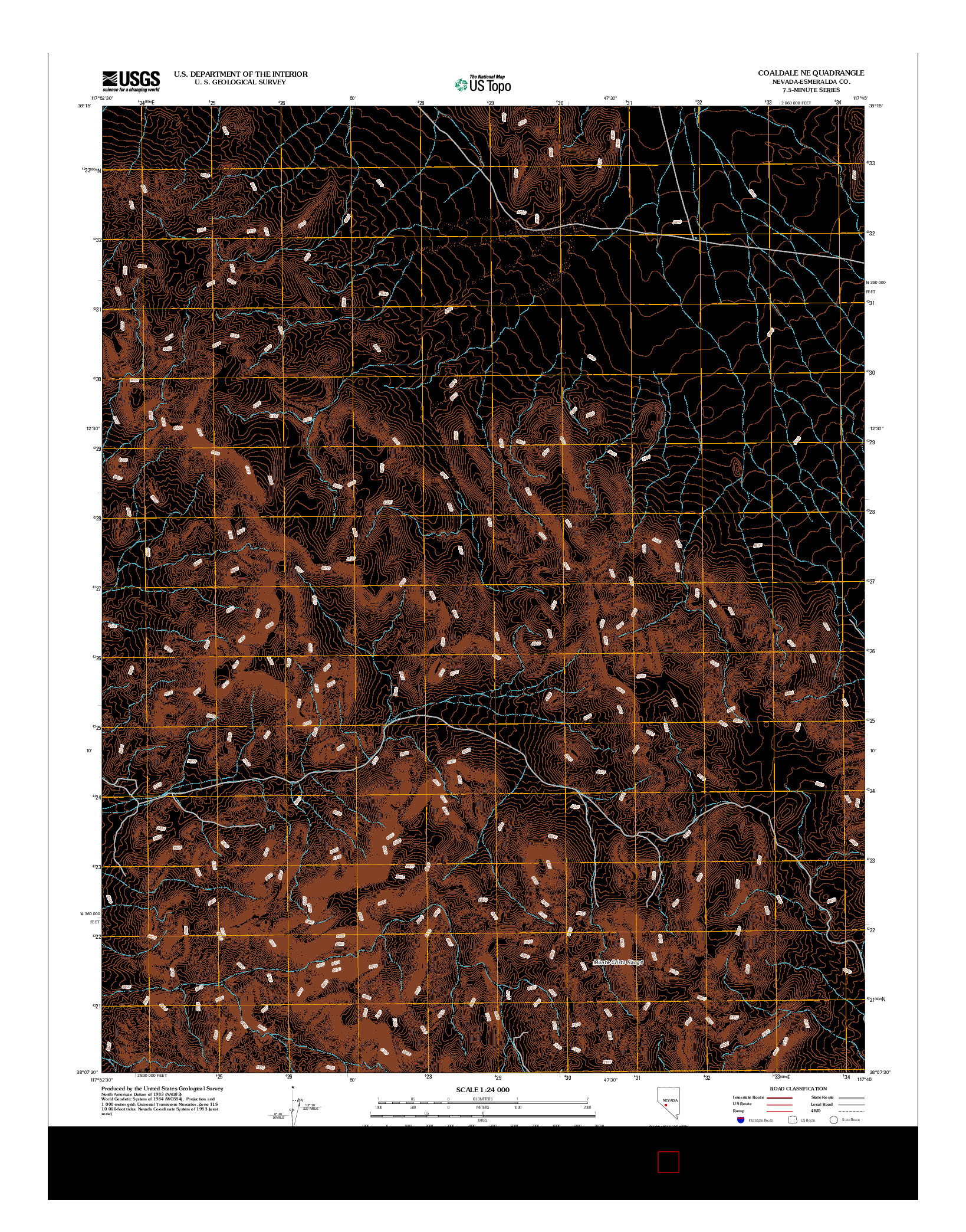 USGS US TOPO 7.5-MINUTE MAP FOR COALDALE NE, NV 2012