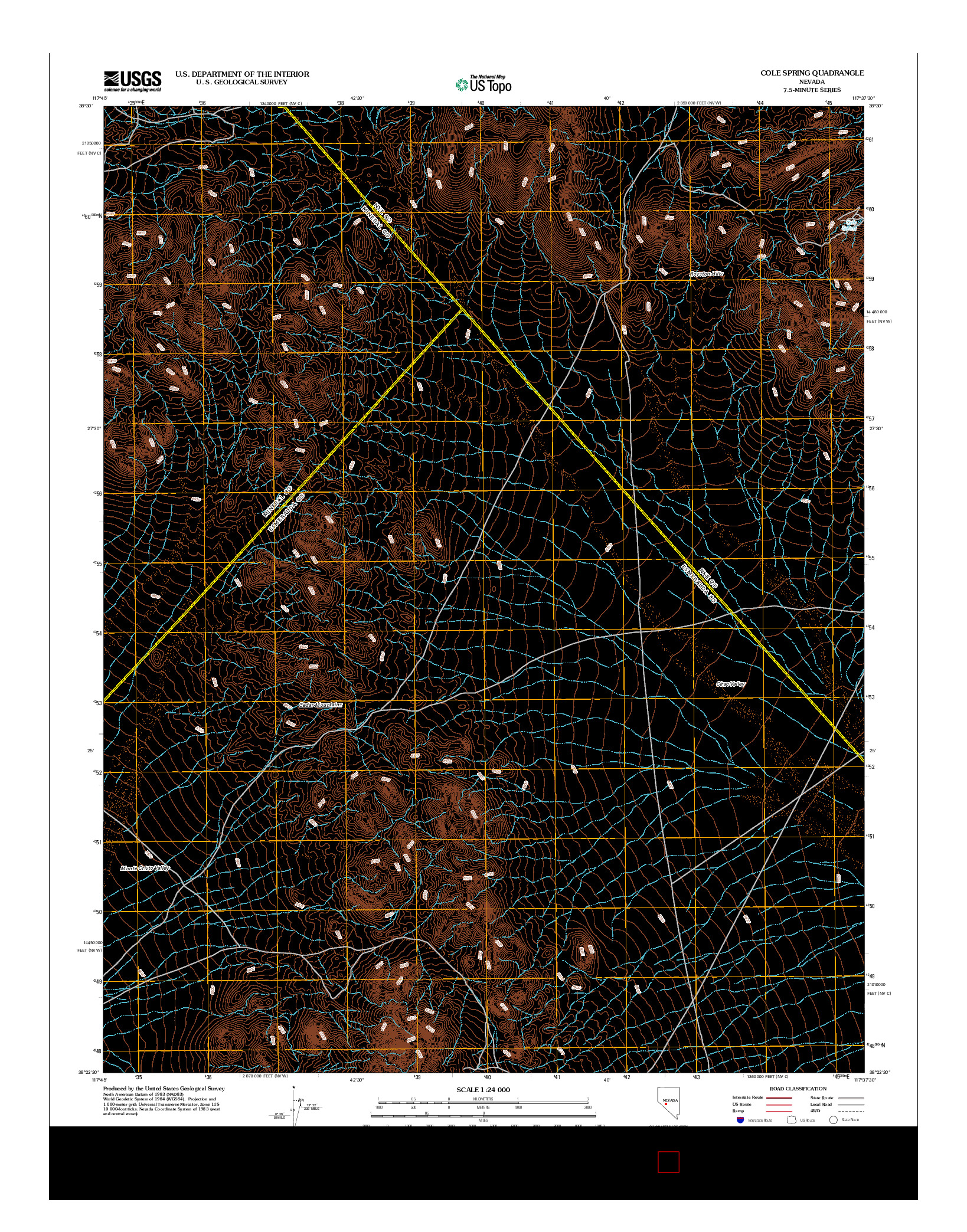 USGS US TOPO 7.5-MINUTE MAP FOR COLE SPRING, NV 2012