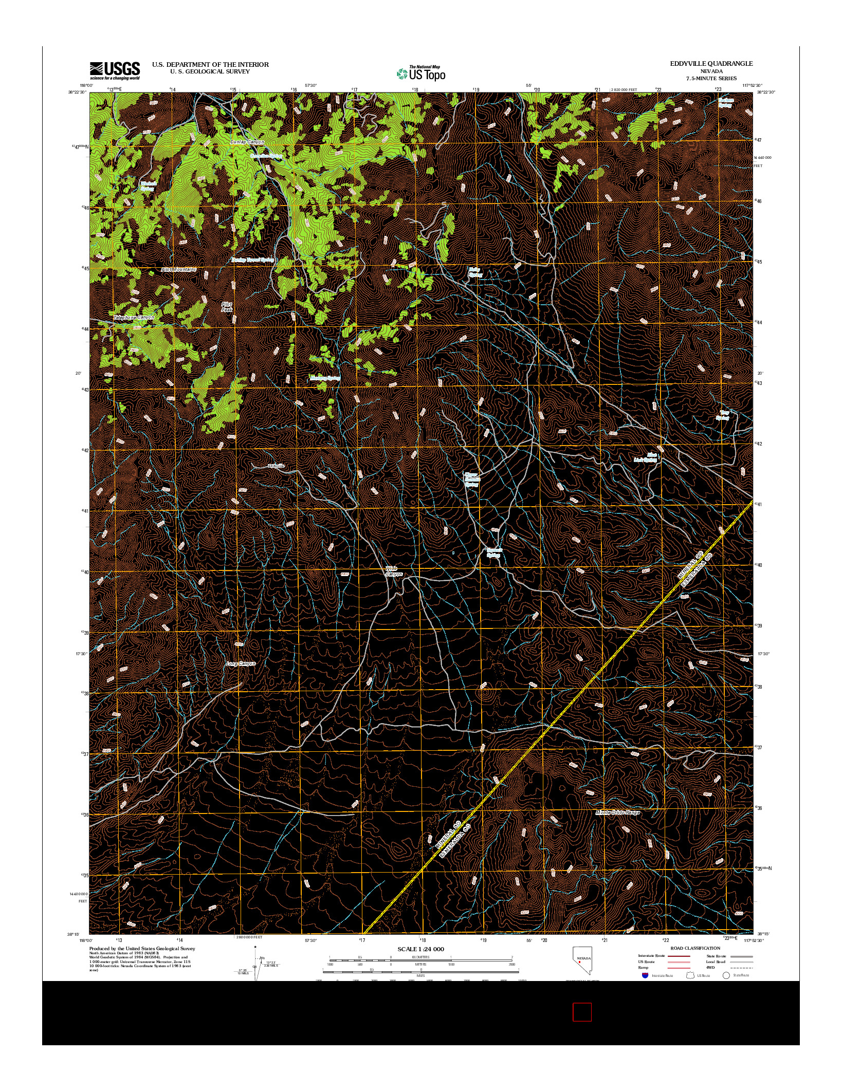 USGS US TOPO 7.5-MINUTE MAP FOR EDDYVILLE, NV 2012