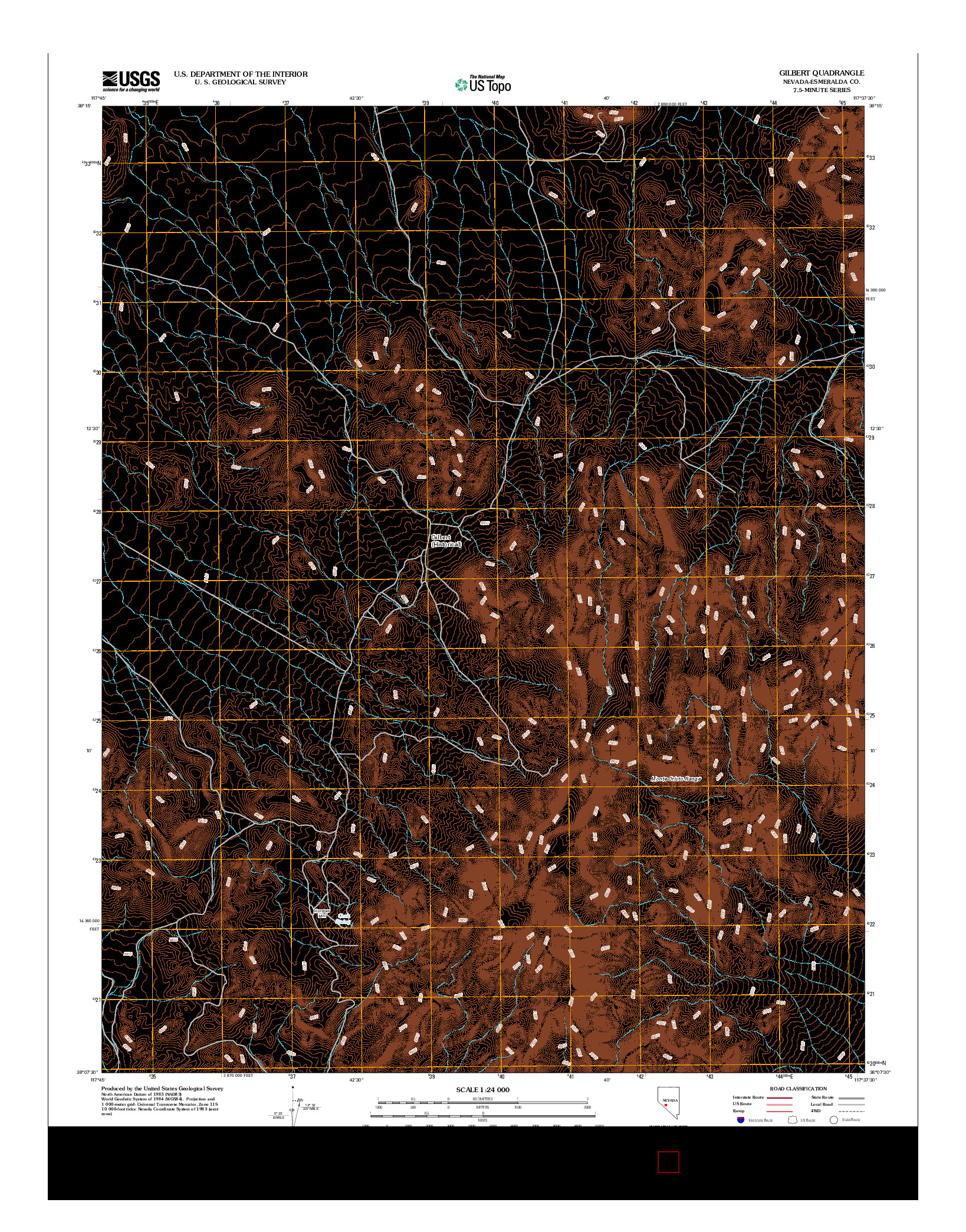 USGS US TOPO 7.5-MINUTE MAP FOR GILBERT, NV 2012
