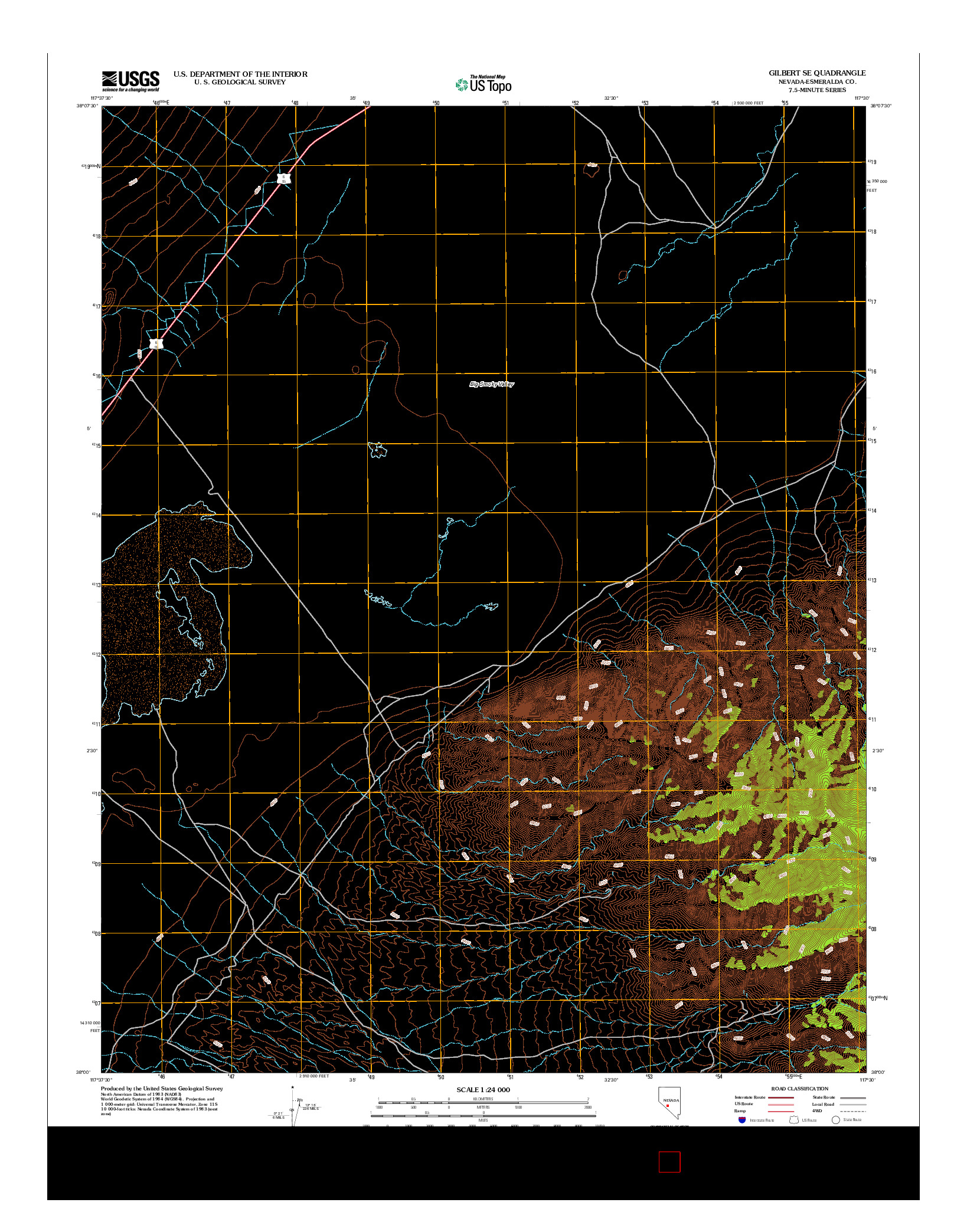 USGS US TOPO 7.5-MINUTE MAP FOR GILBERT SE, NV 2012