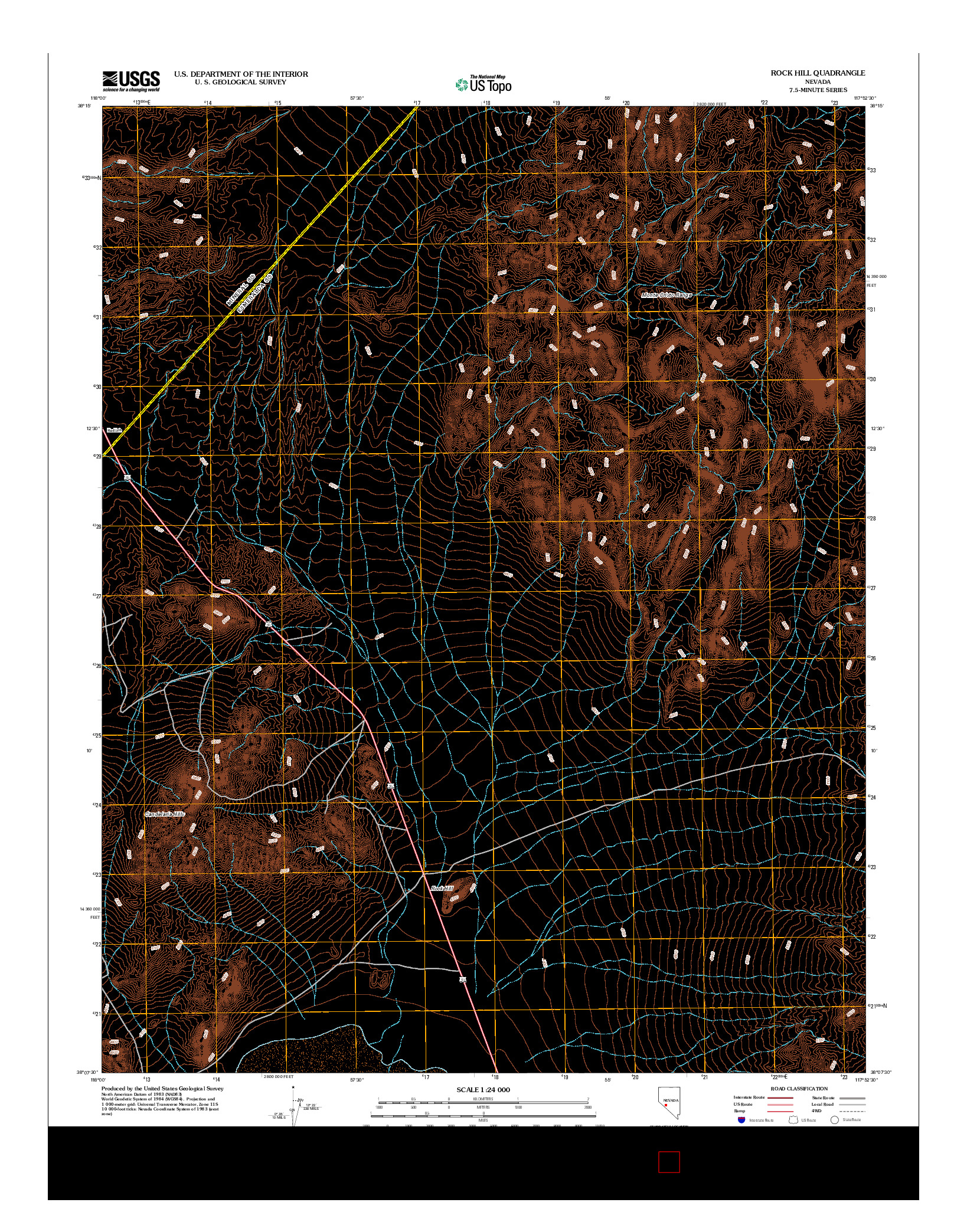 USGS US TOPO 7.5-MINUTE MAP FOR ROCK HILL, NV 2012
