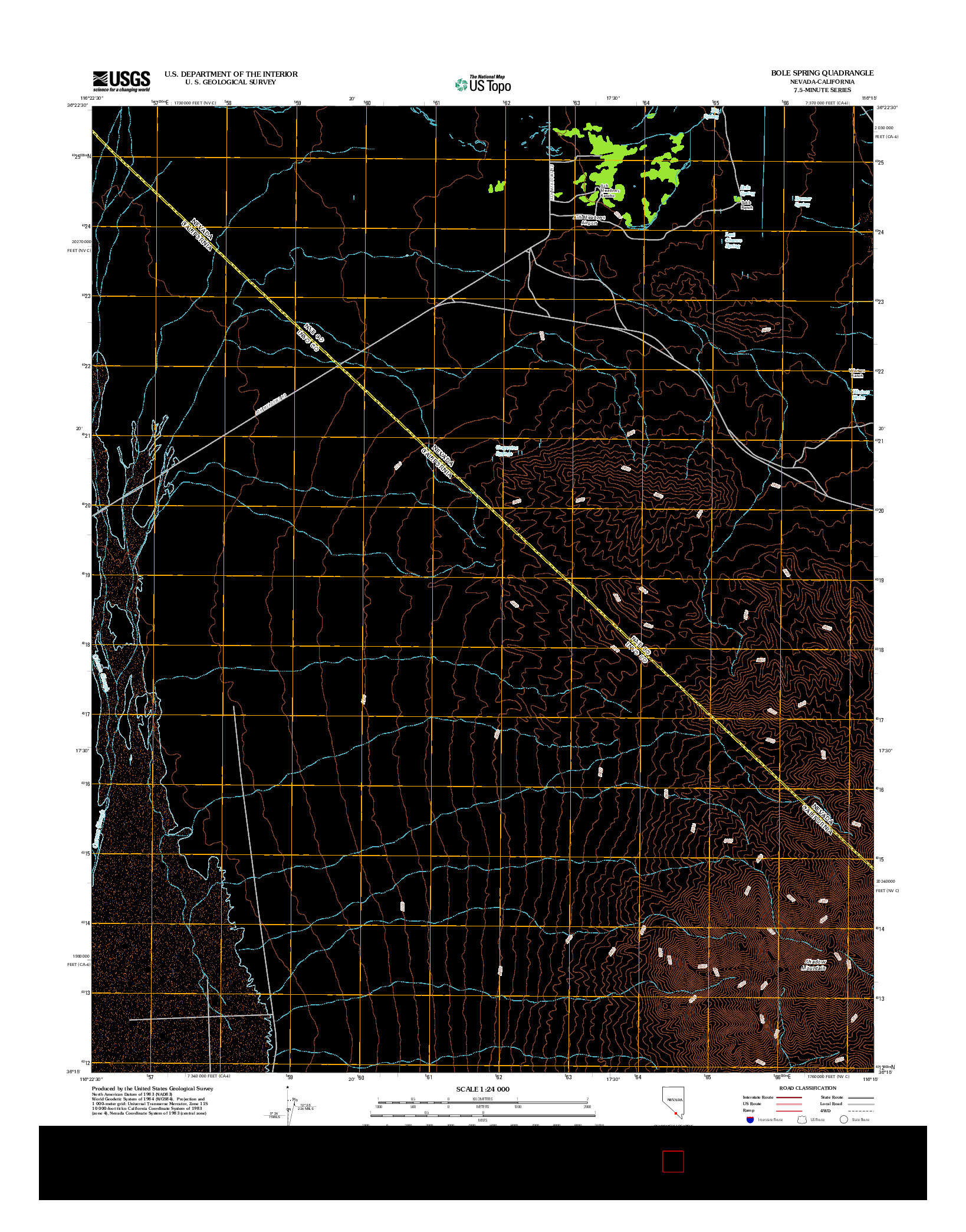 USGS US TOPO 7.5-MINUTE MAP FOR BOLE SPRING, NV-CA 2012