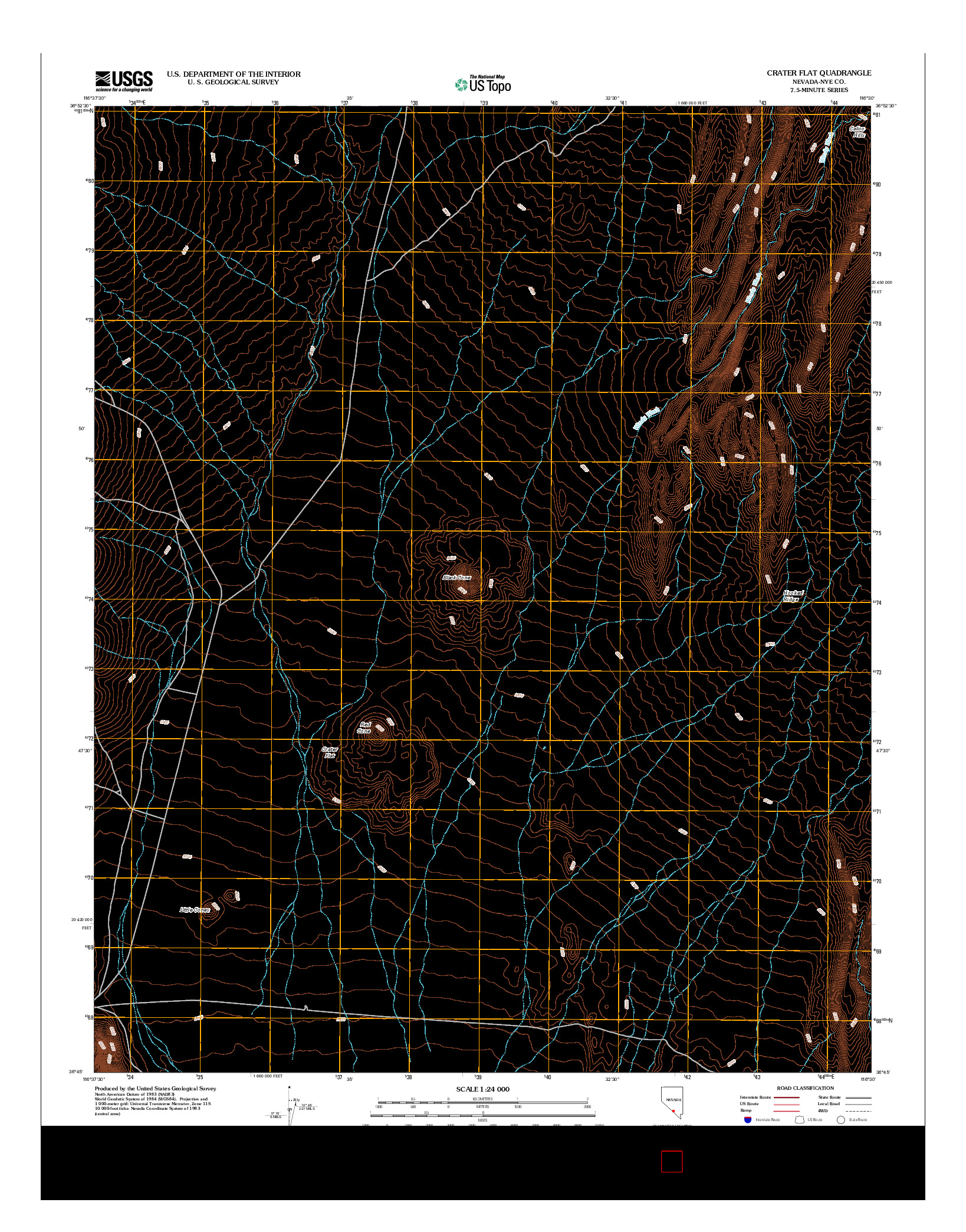 USGS US TOPO 7.5-MINUTE MAP FOR CRATER FLAT, NV 2012