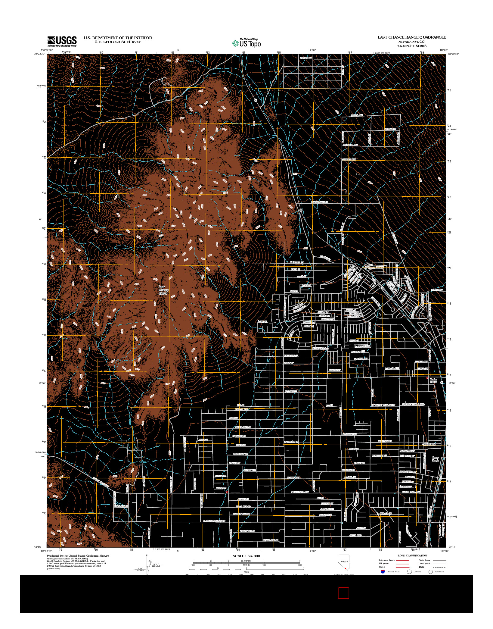 USGS US TOPO 7.5-MINUTE MAP FOR LAST CHANCE RANGE, NV 2012