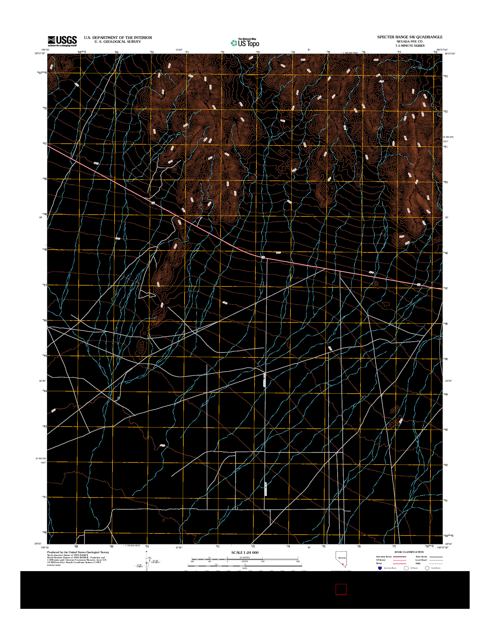 USGS US TOPO 7.5-MINUTE MAP FOR SPECTER RANGE SW, NV 2012