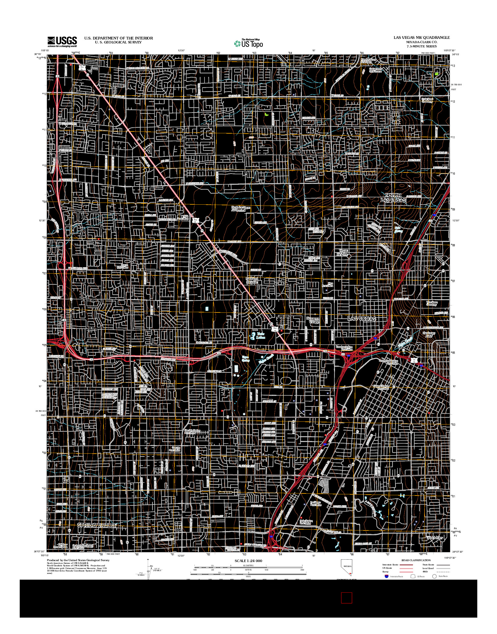 USGS US TOPO 7.5-MINUTE MAP FOR LAS VEGAS NW, NV 2012