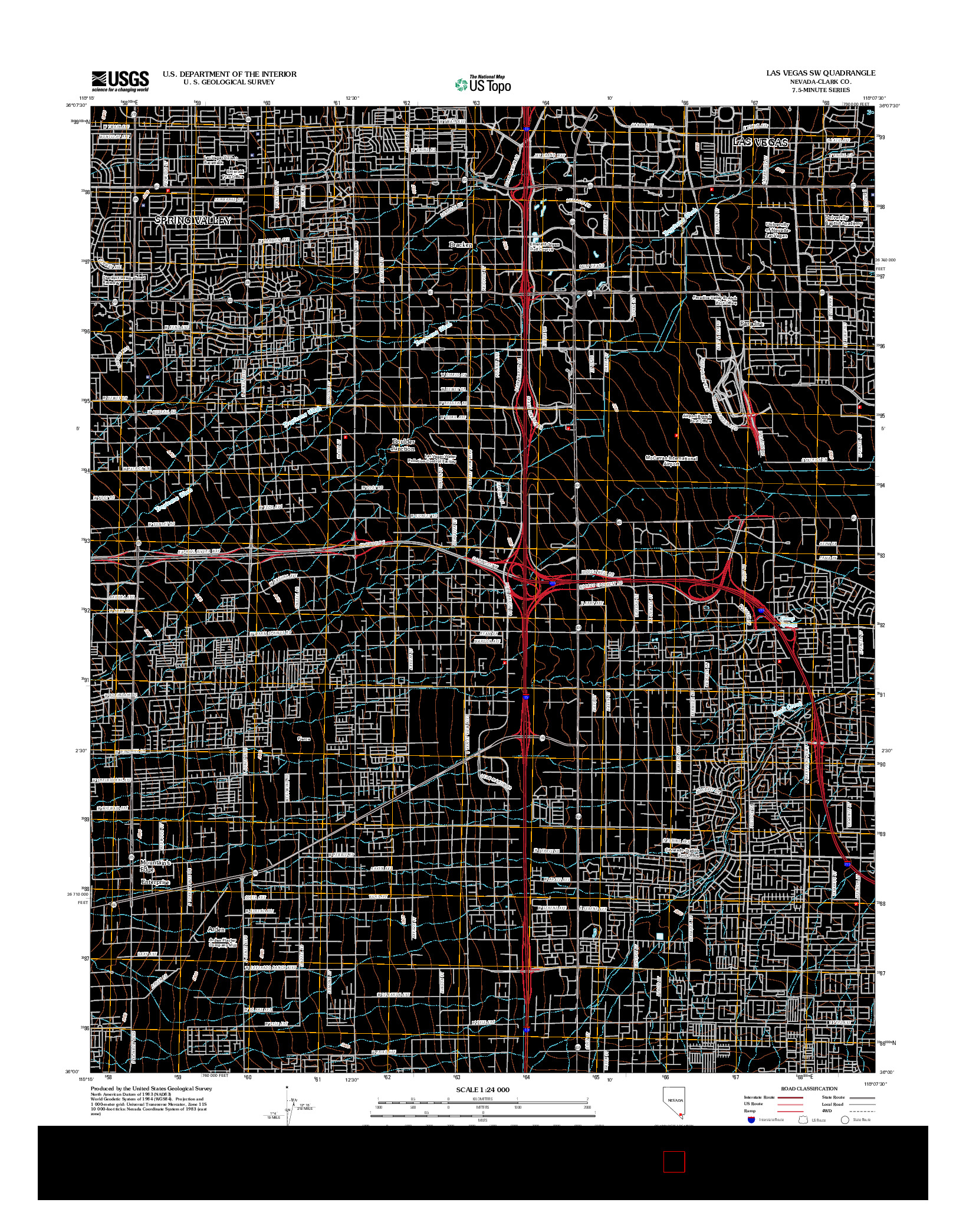 USGS US TOPO 7.5-MINUTE MAP FOR LAS VEGAS SW, NV 2012