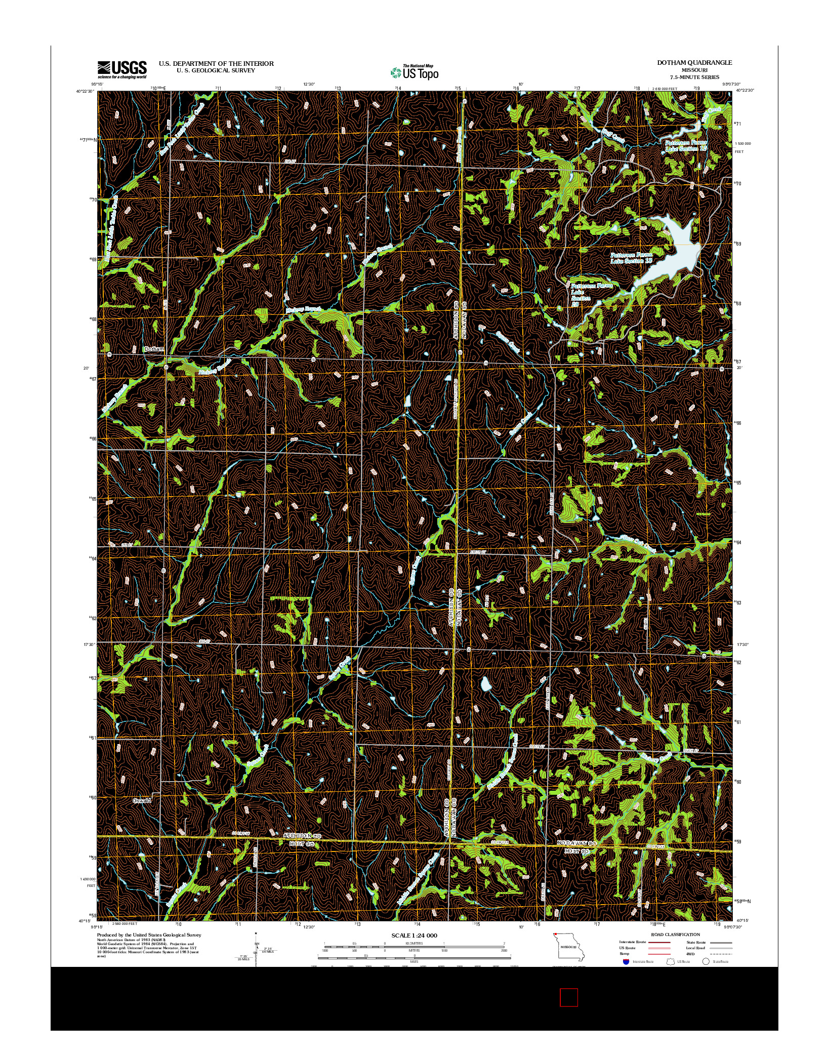 USGS US TOPO 7.5-MINUTE MAP FOR DOTHAM, MO 2012