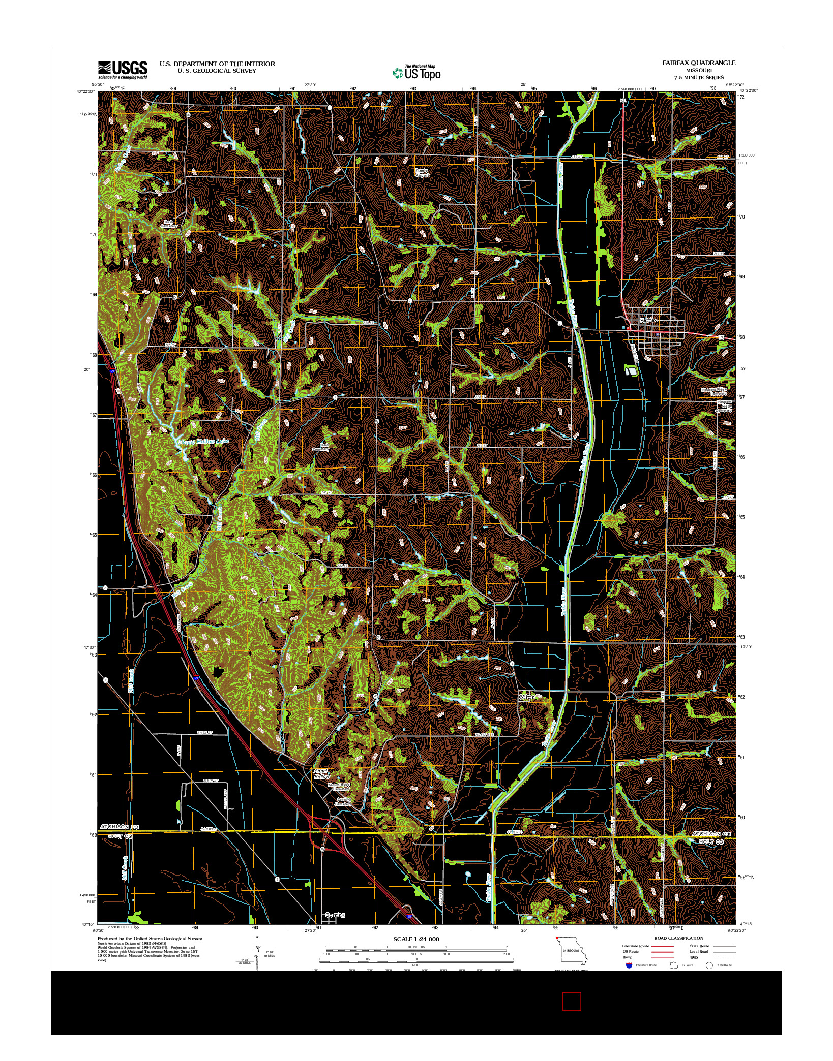 USGS US TOPO 7.5-MINUTE MAP FOR FAIRFAX, MO 2012