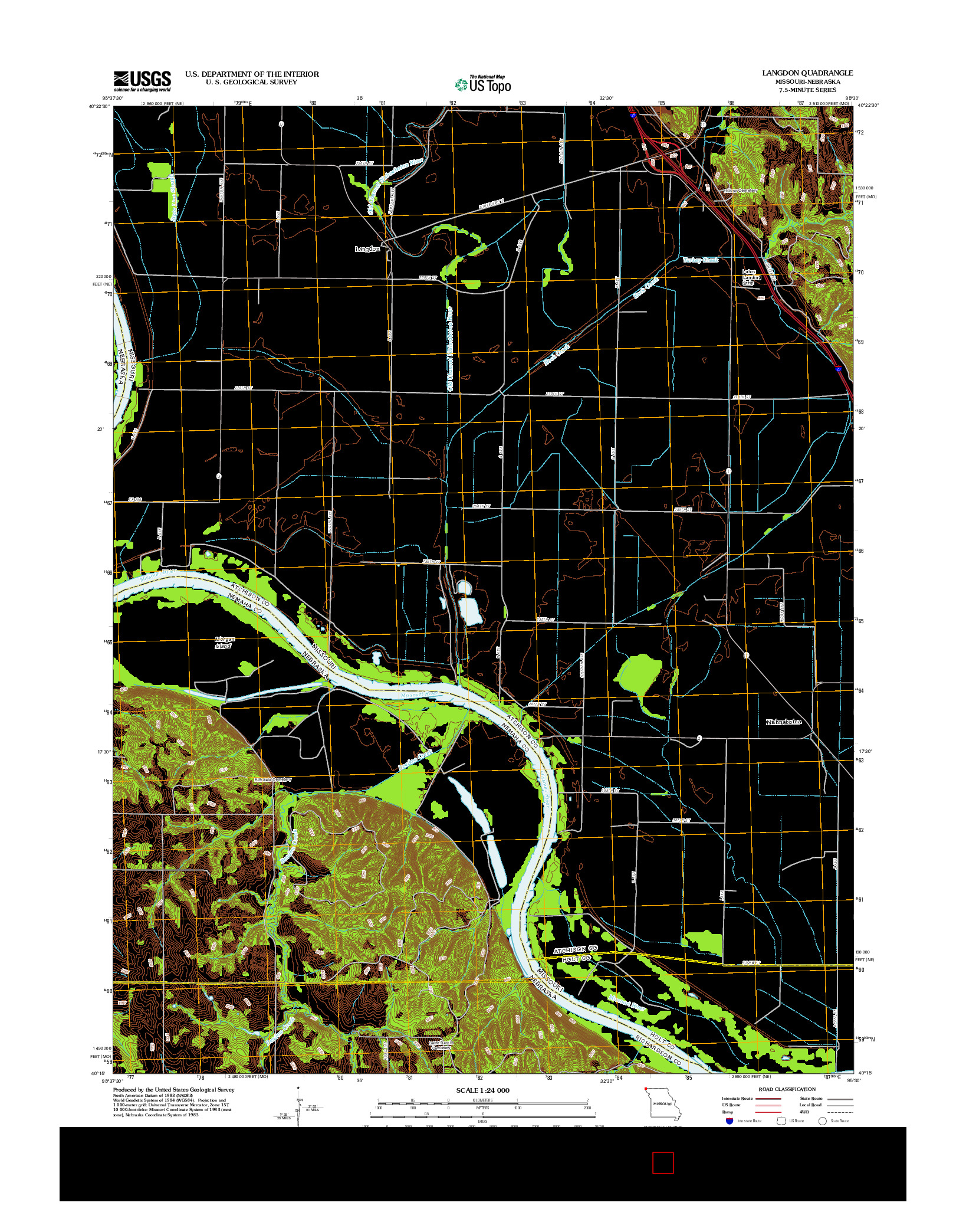 USGS US TOPO 7.5-MINUTE MAP FOR LANGDON, MO-NE 2012