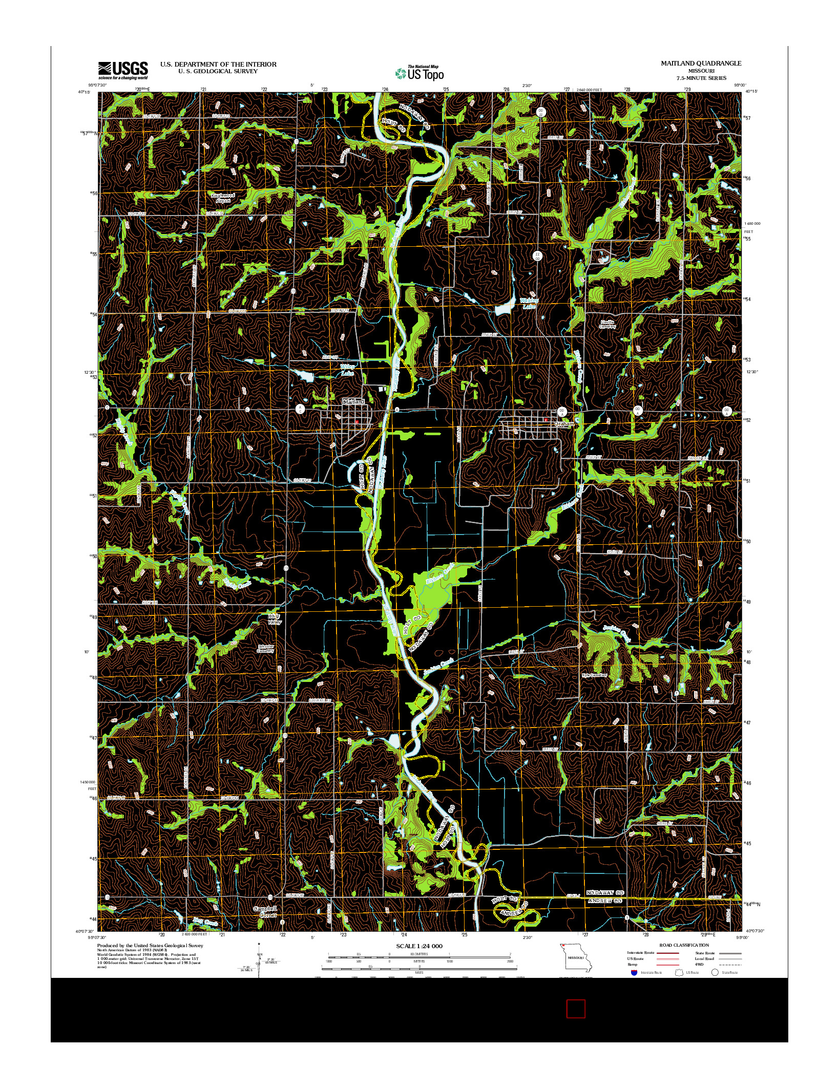 USGS US TOPO 7.5-MINUTE MAP FOR MAITLAND, MO 2012