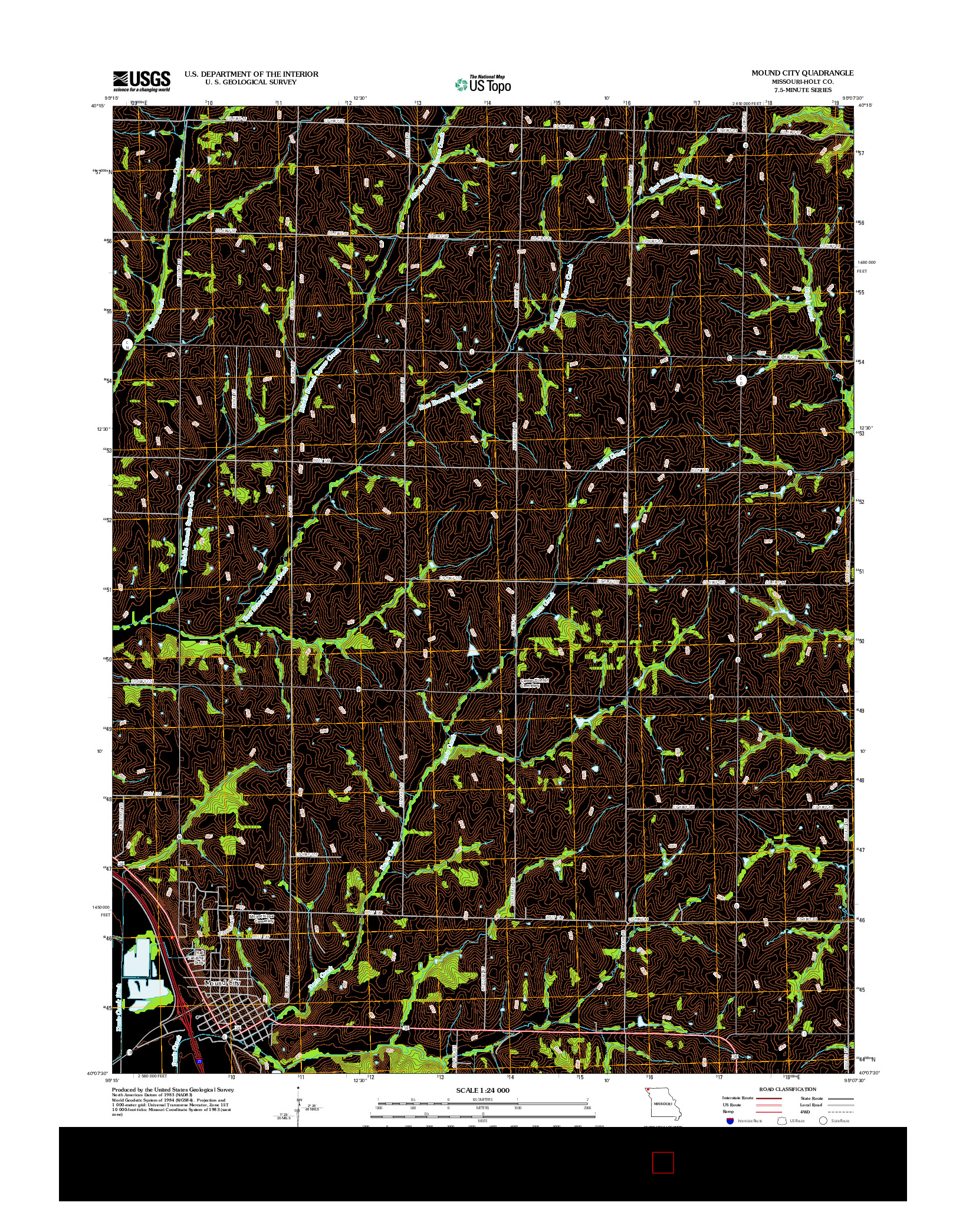 USGS US TOPO 7.5-MINUTE MAP FOR MOUND CITY, MO 2012