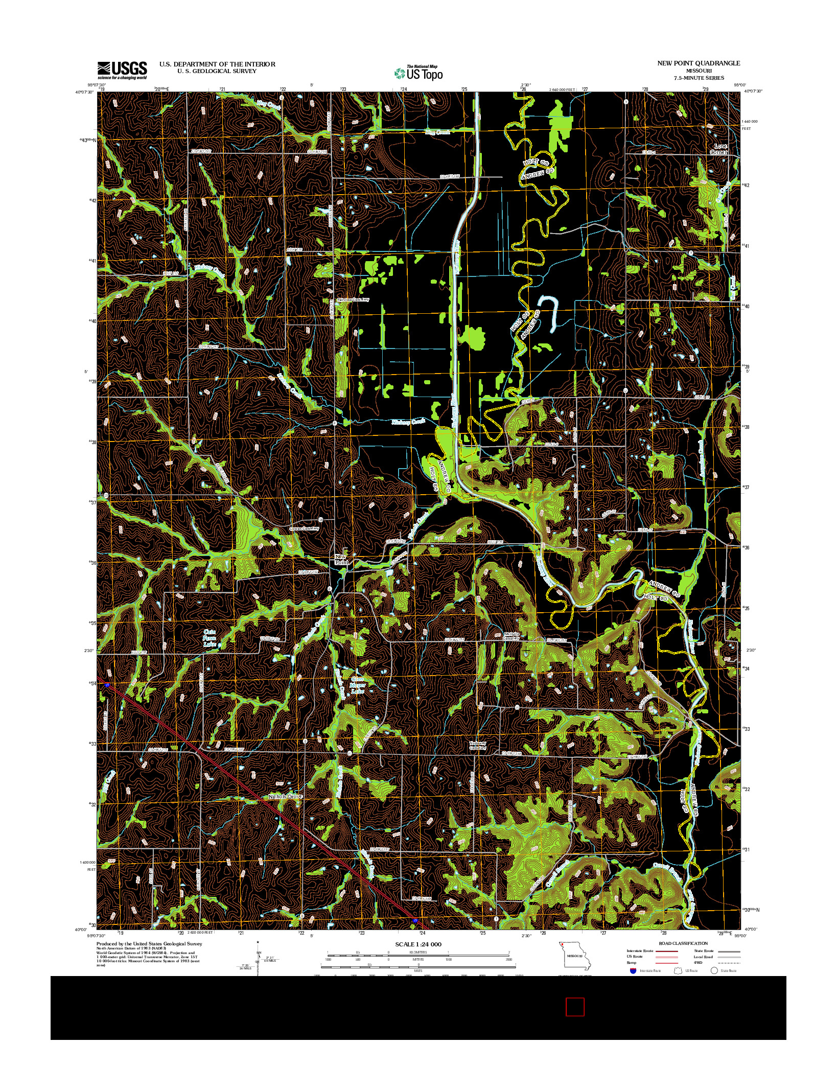 USGS US TOPO 7.5-MINUTE MAP FOR NEW POINT, MO 2012