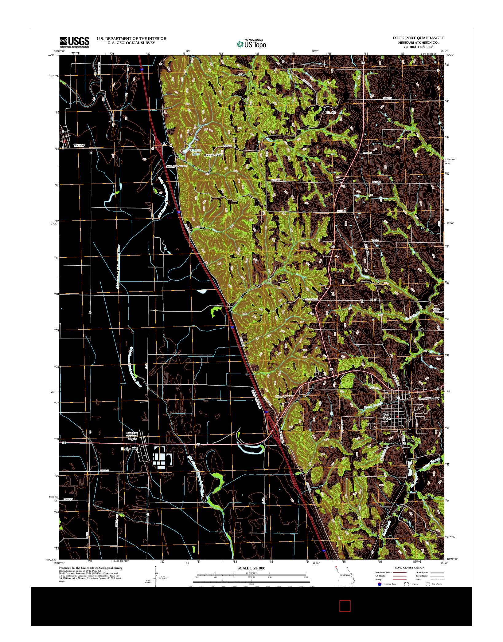 USGS US TOPO 7.5-MINUTE MAP FOR ROCK PORT, MO 2012