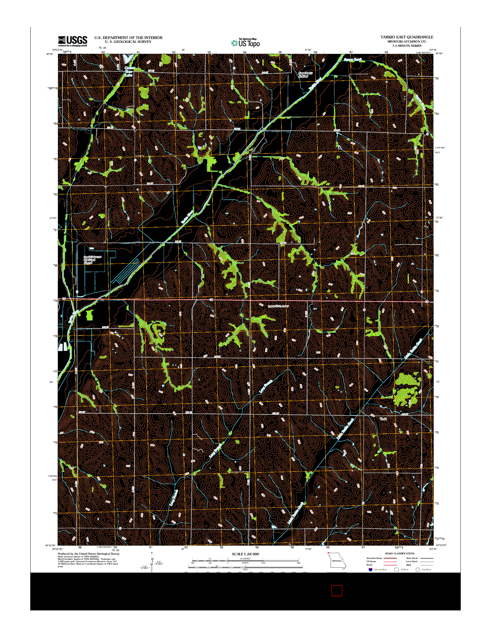 USGS US TOPO 7.5-MINUTE MAP FOR TARKIO EAST, MO 2012