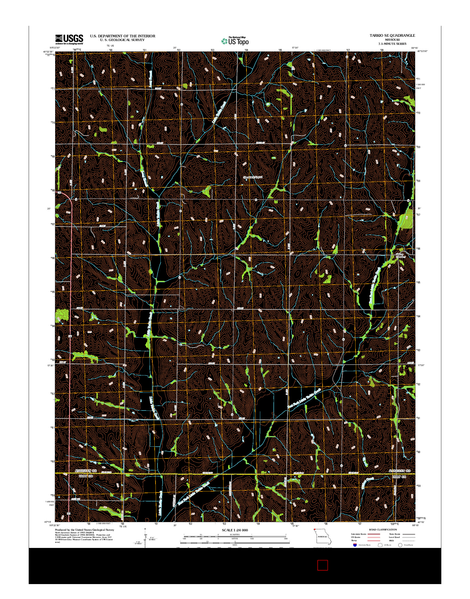 USGS US TOPO 7.5-MINUTE MAP FOR TARKIO SE, MO 2012