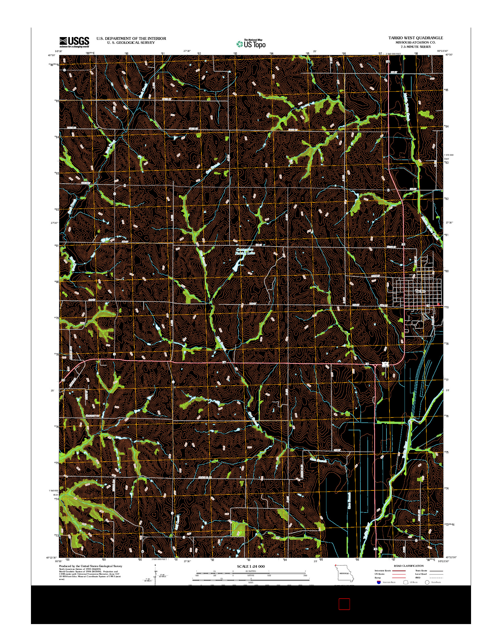 USGS US TOPO 7.5-MINUTE MAP FOR TARKIO WEST, MO 2012