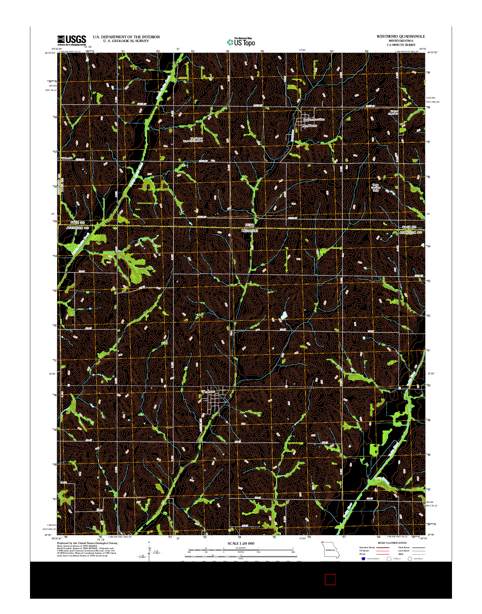 USGS US TOPO 7.5-MINUTE MAP FOR WESTBORO, MO-IA 2012