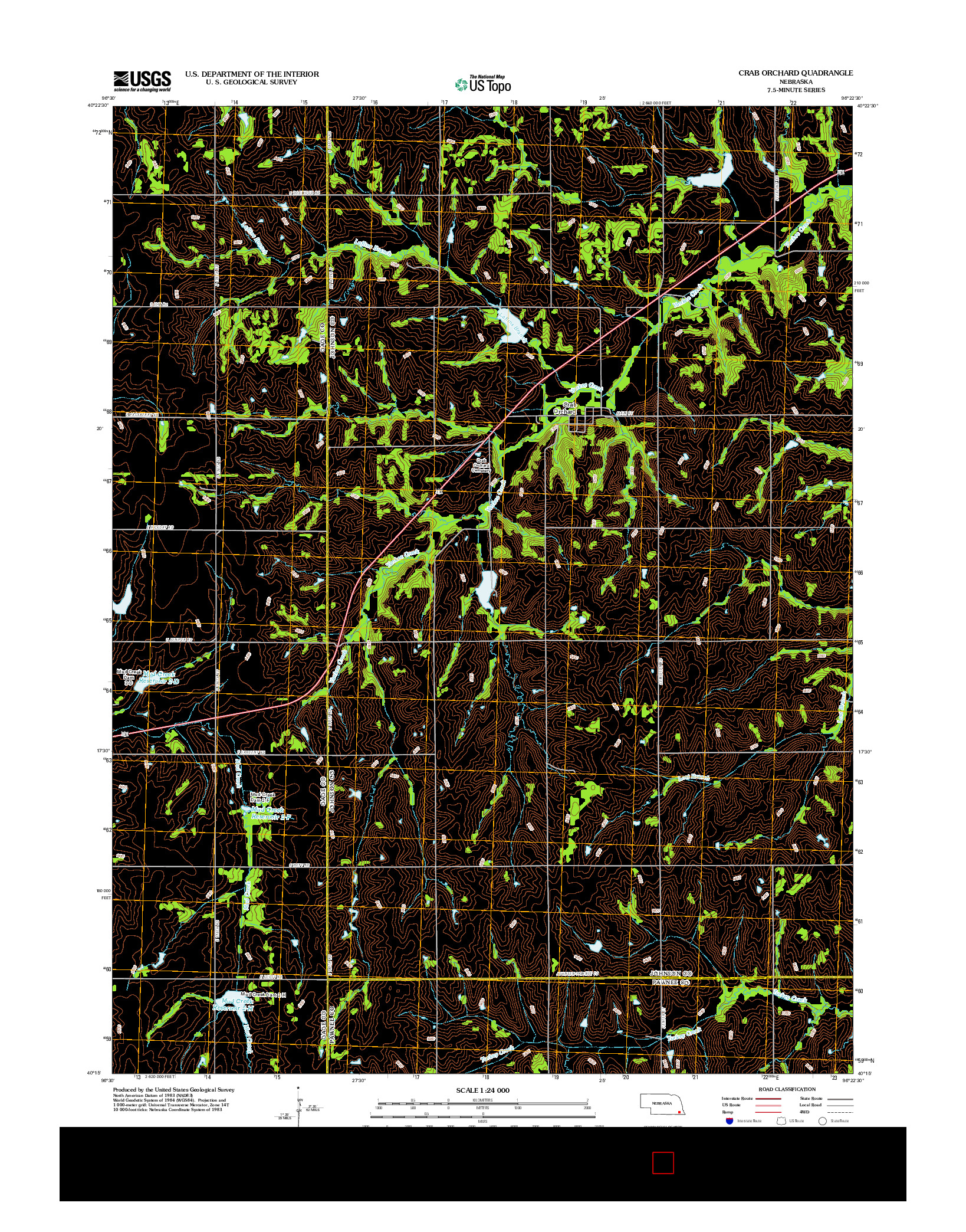 USGS US TOPO 7.5-MINUTE MAP FOR CRAB ORCHARD, NE 2012