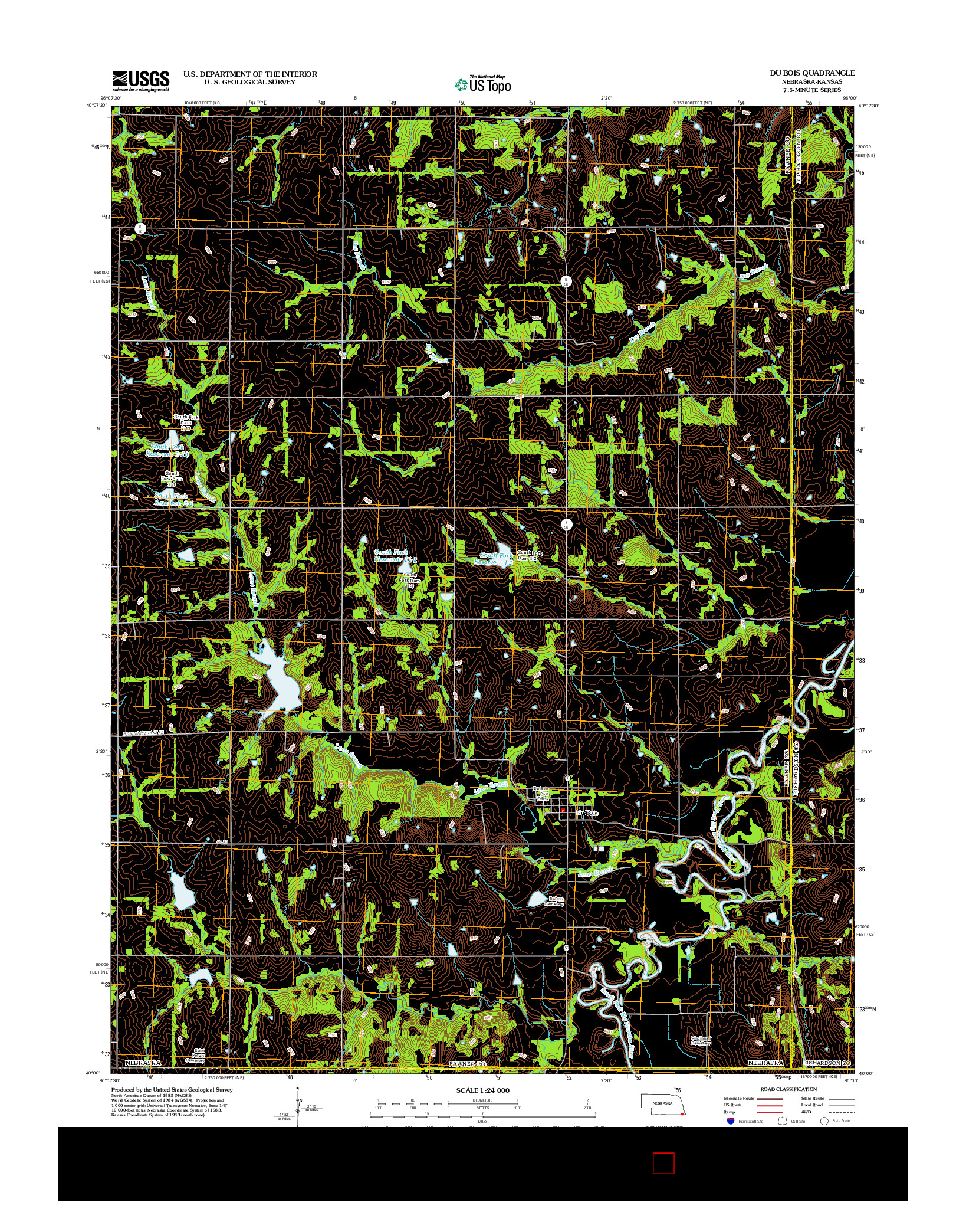 USGS US TOPO 7.5-MINUTE MAP FOR DU BOIS, NE-KS 2012