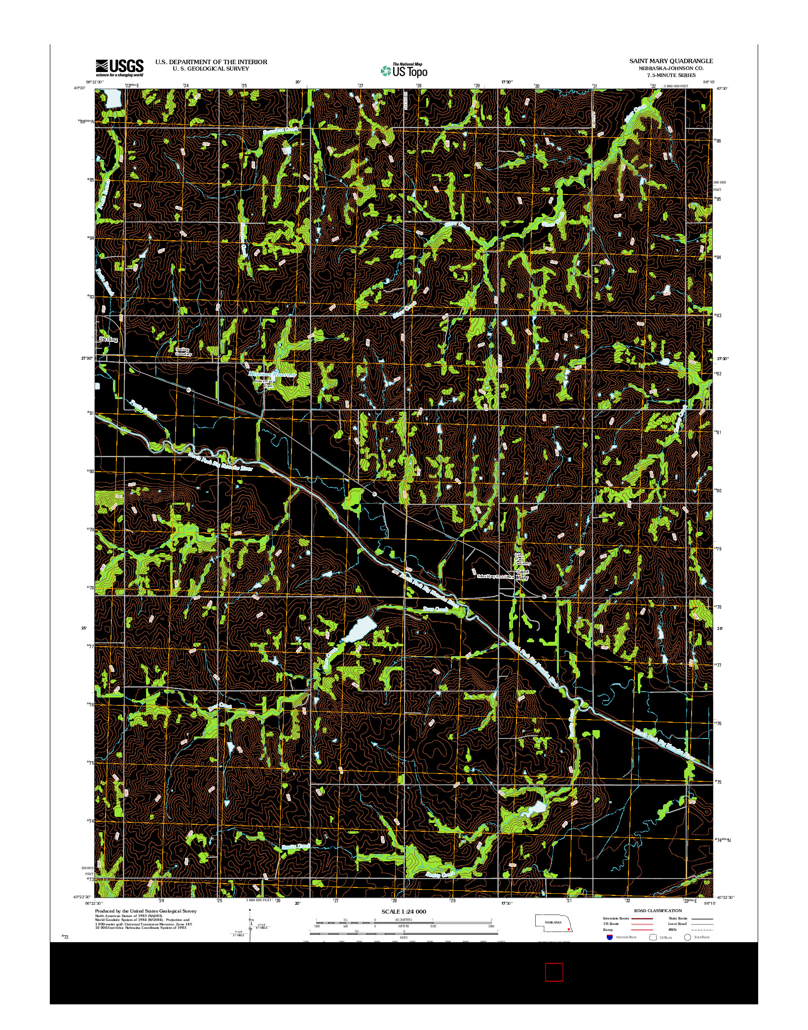 USGS US TOPO 7.5-MINUTE MAP FOR SAINT MARY, NE 2012