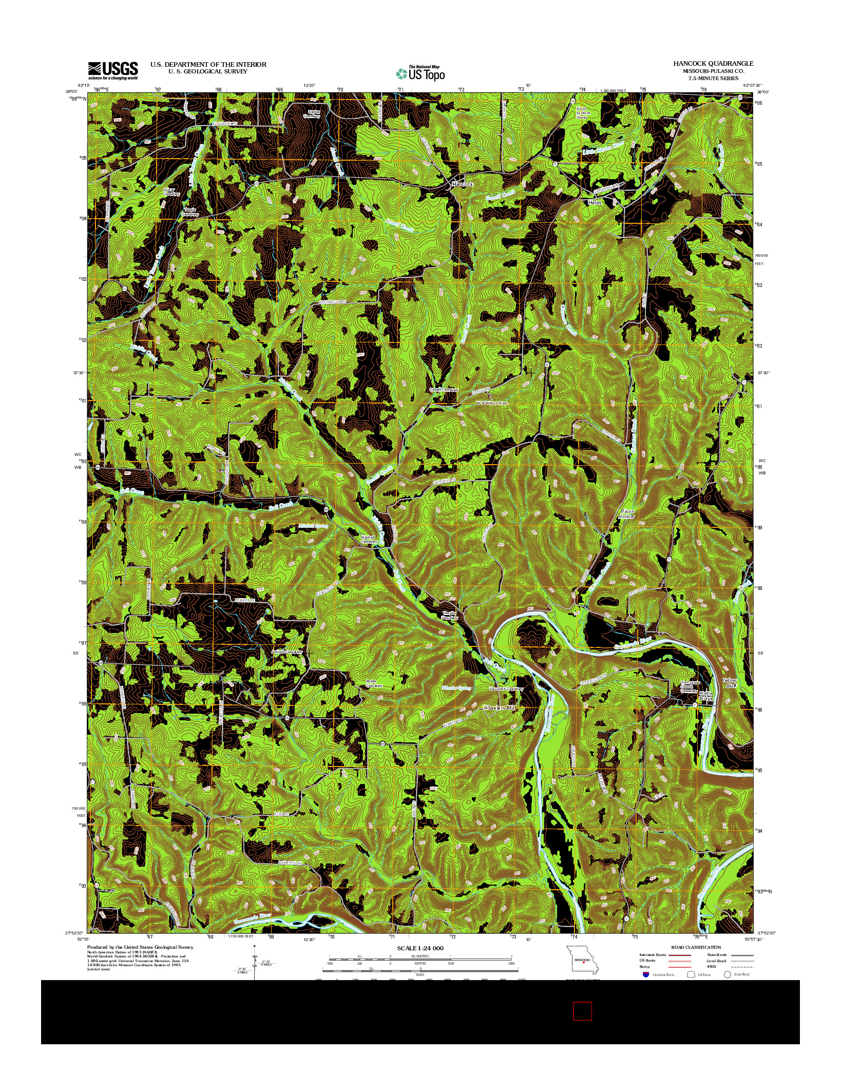 USGS US TOPO 7.5-MINUTE MAP FOR HANCOCK, MO 2012