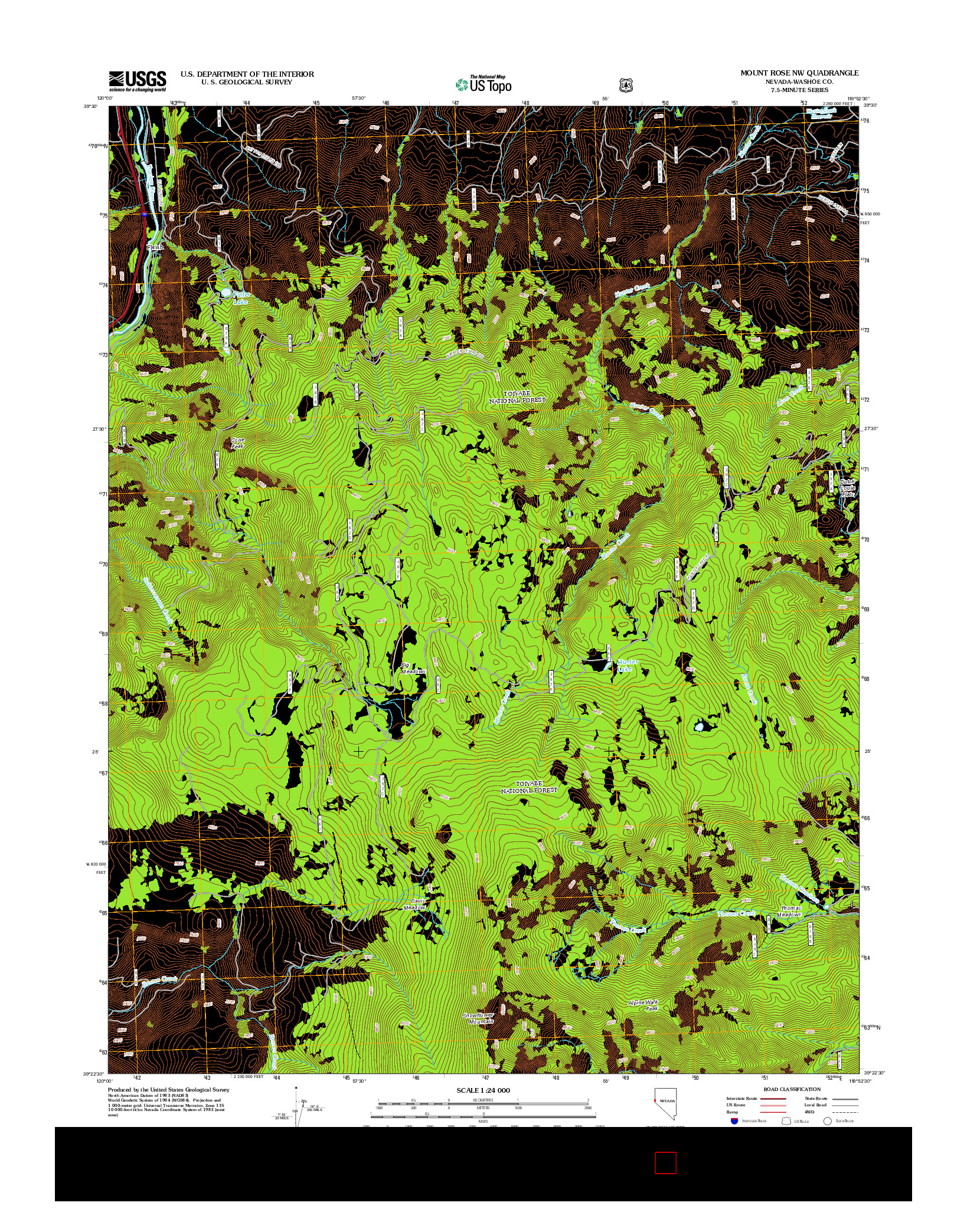 USGS US TOPO 7.5-MINUTE MAP FOR MOUNT ROSE NW, NV 2012