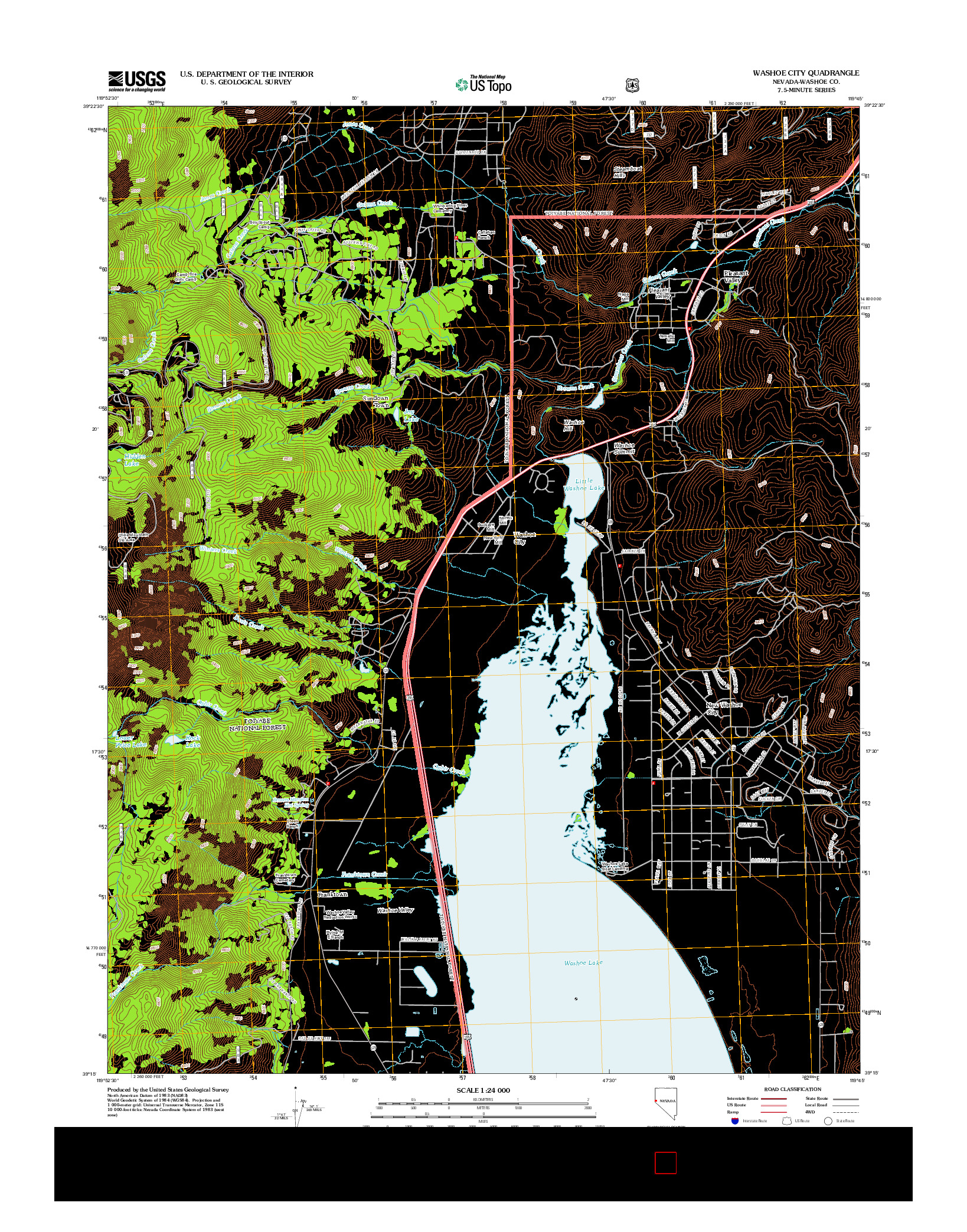 USGS US TOPO 7.5-MINUTE MAP FOR WASHOE CITY, NV 2012