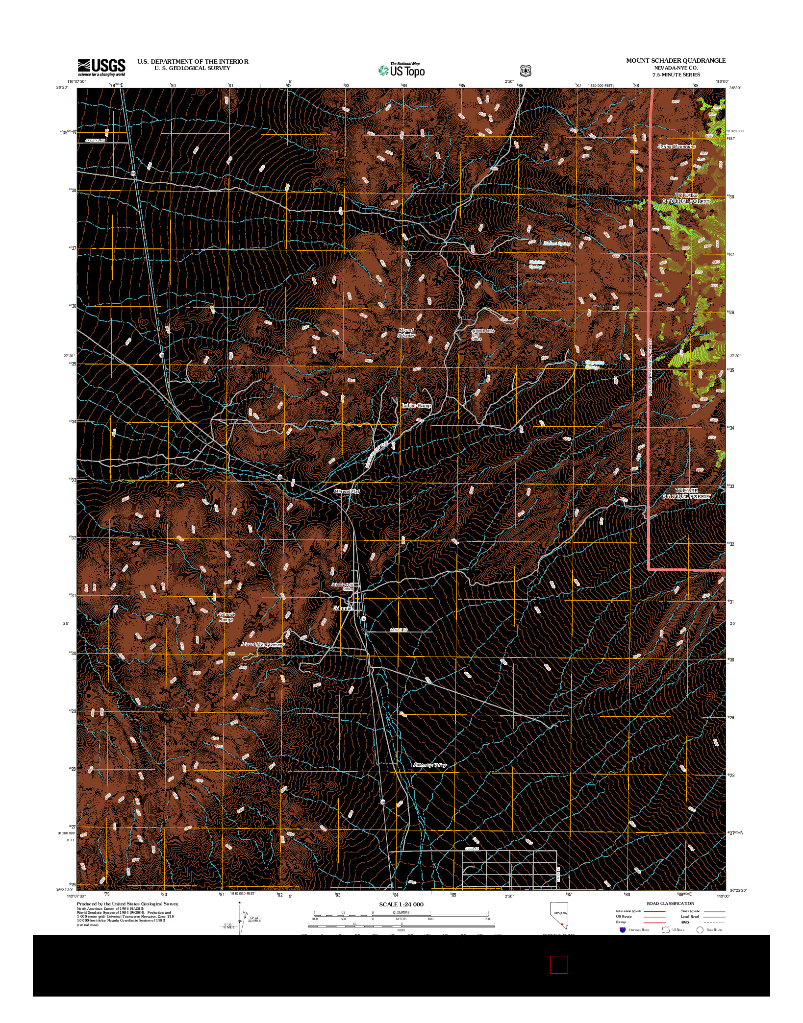 USGS US TOPO 7.5-MINUTE MAP FOR MOUNT SCHADER, NV 2012