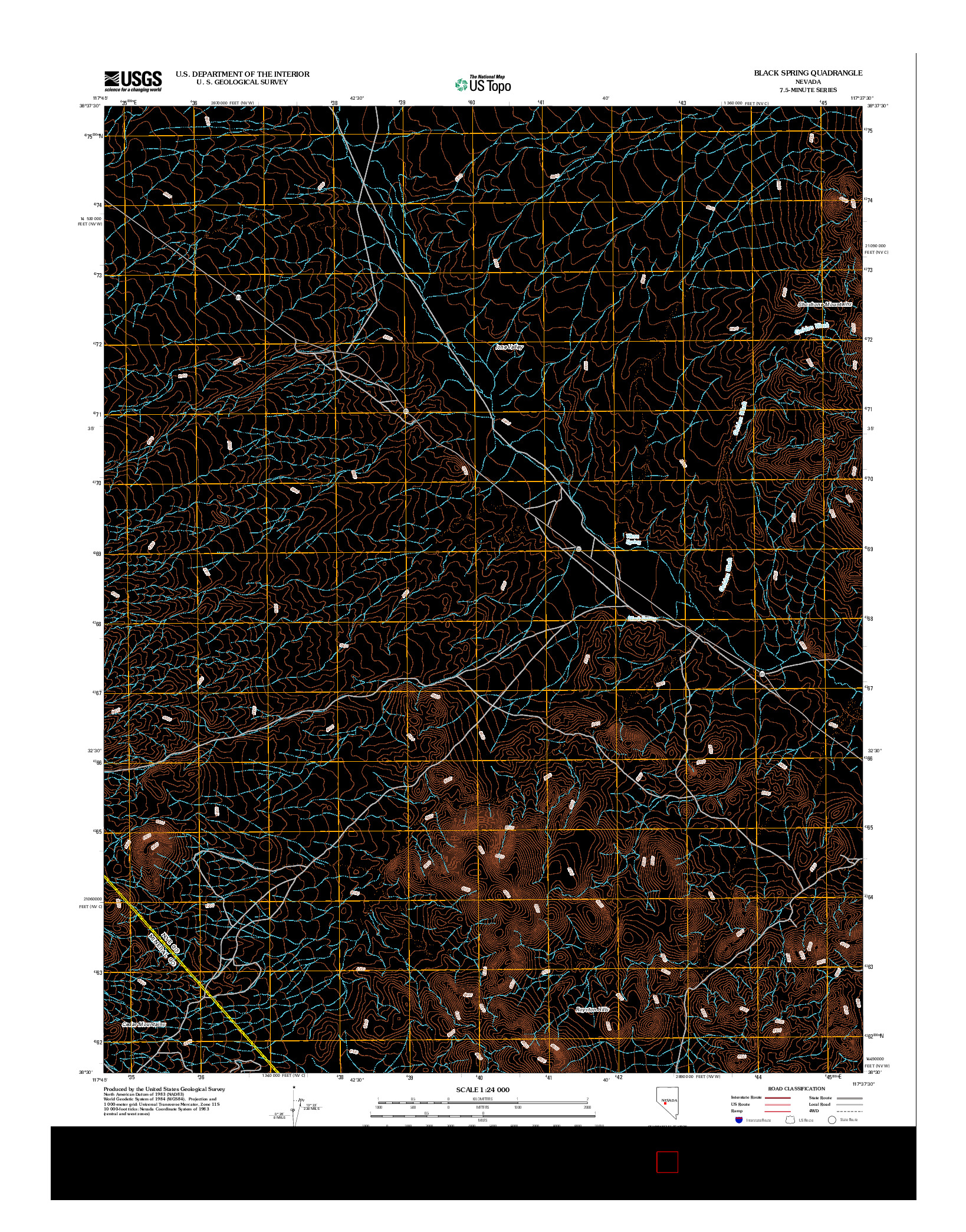 USGS US TOPO 7.5-MINUTE MAP FOR BLACK SPRING, NV 2012