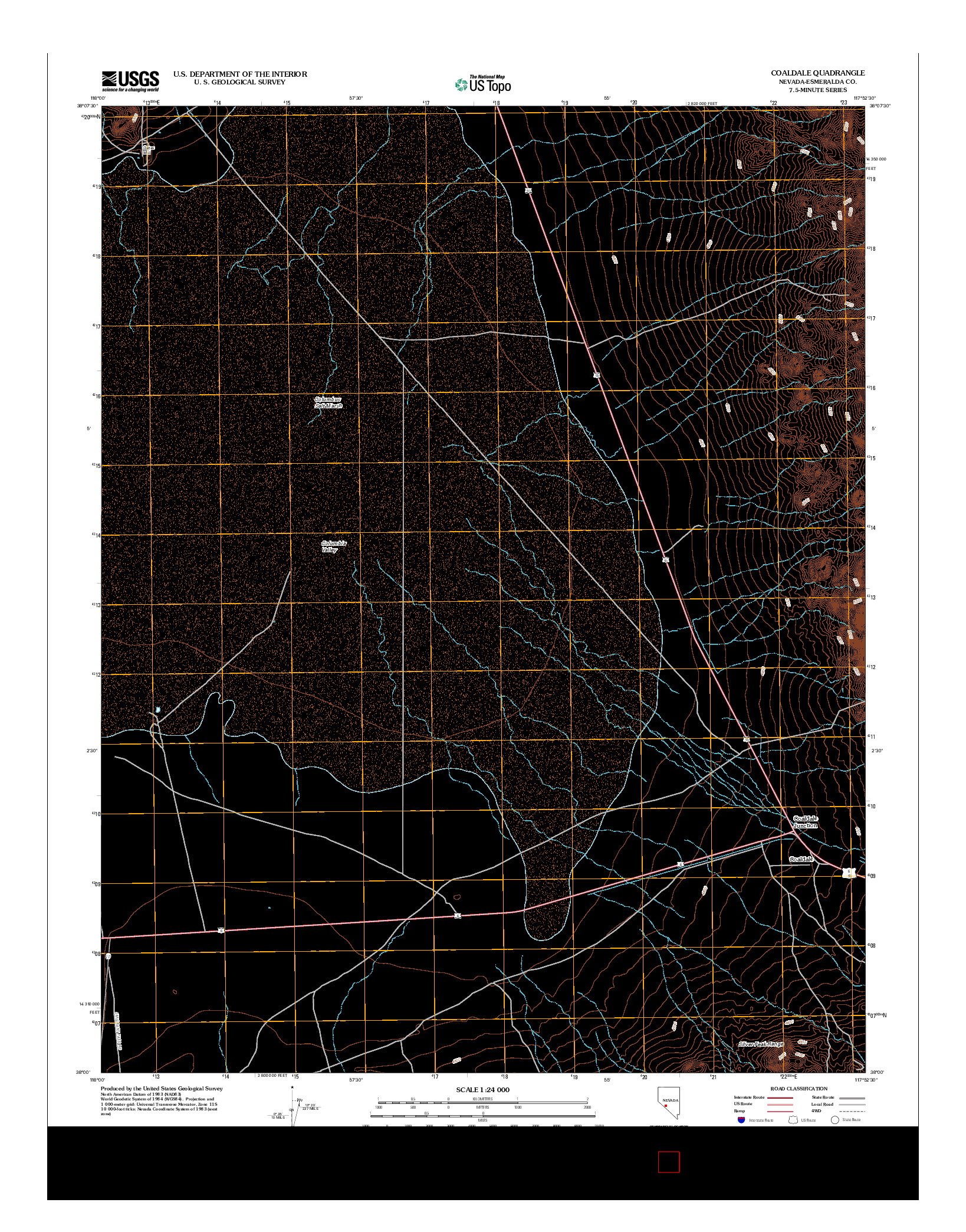 USGS US TOPO 7.5-MINUTE MAP FOR COALDALE, NV 2012