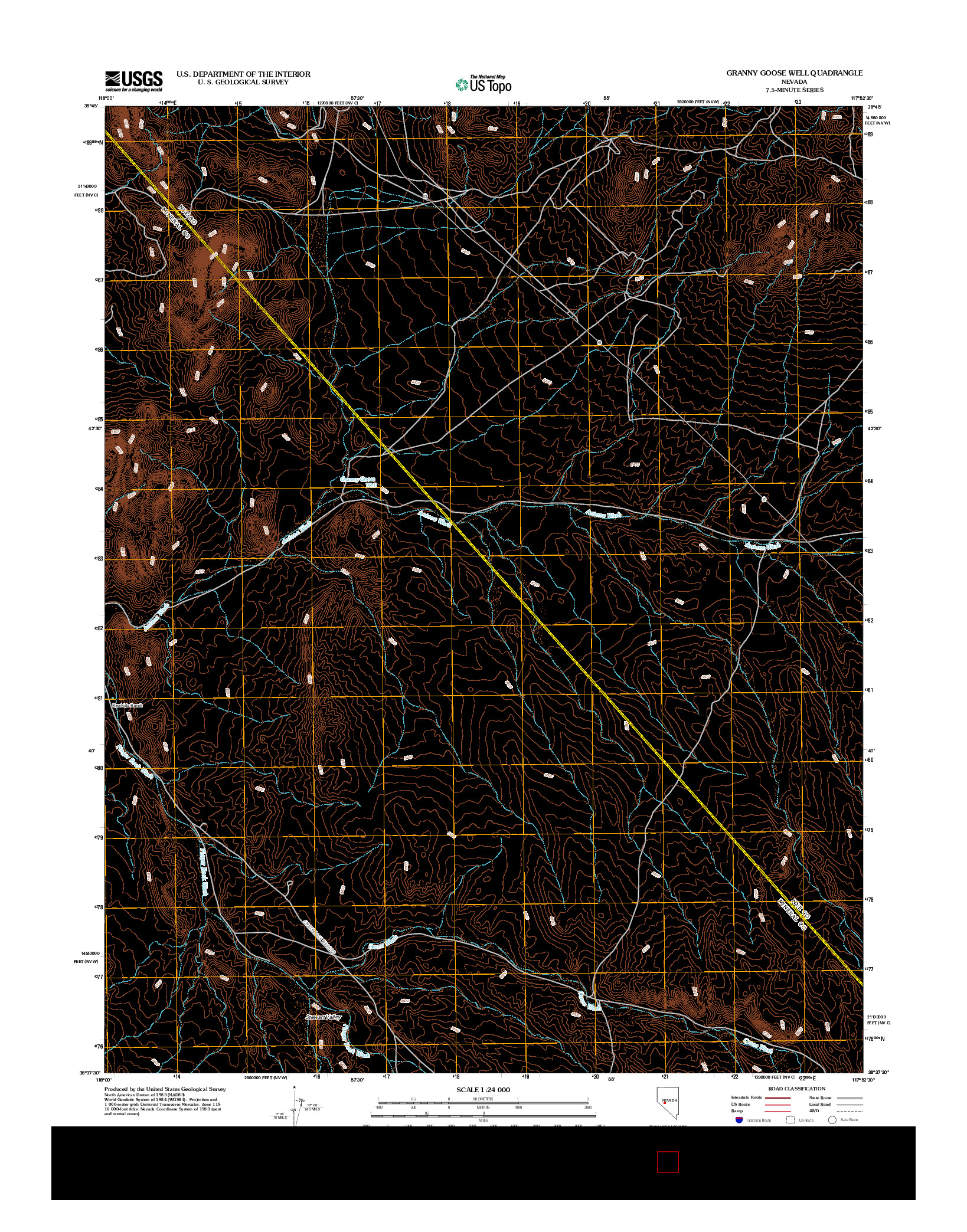 USGS US TOPO 7.5-MINUTE MAP FOR GRANNY GOOSE WELL, NV 2012