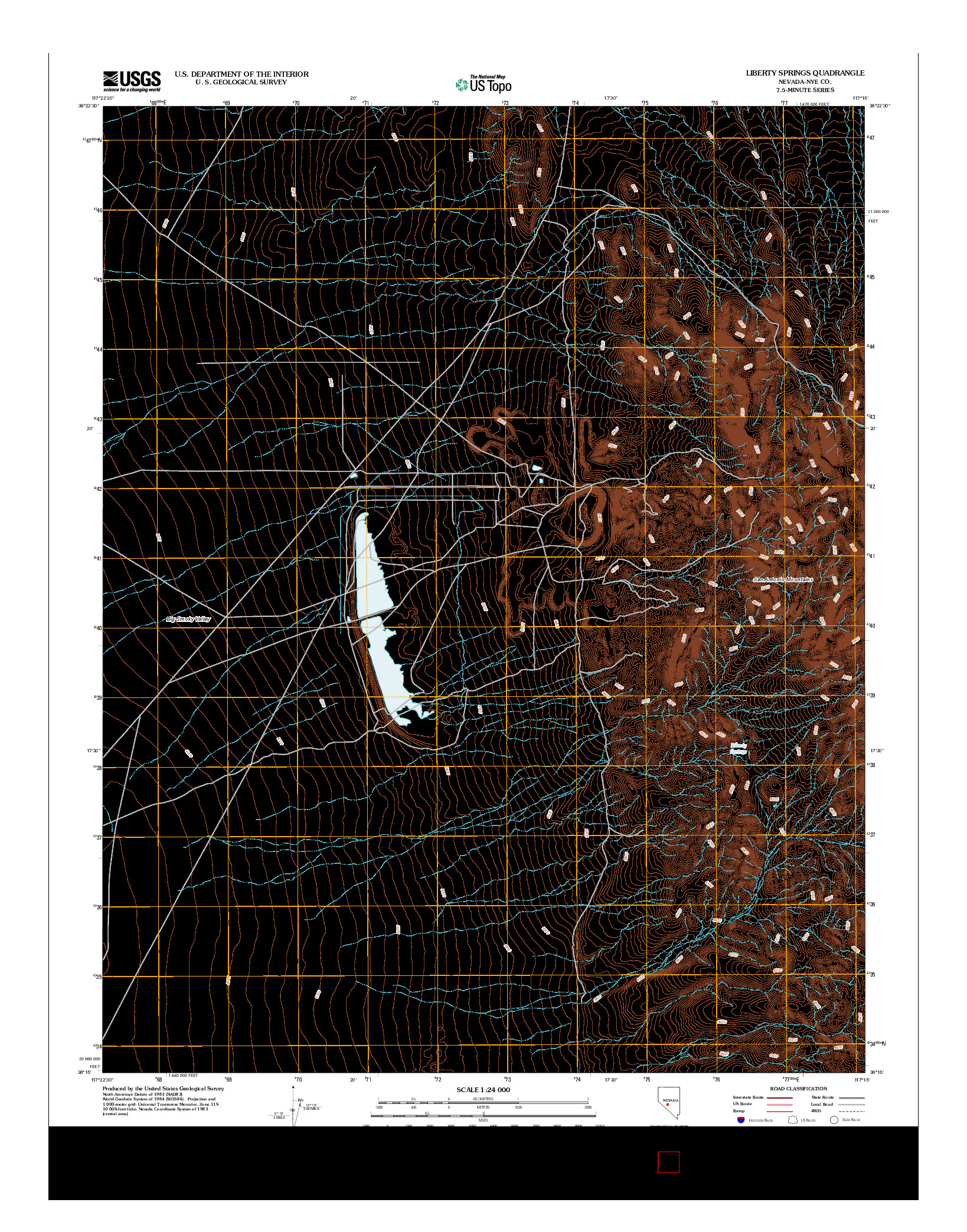 USGS US TOPO 7.5-MINUTE MAP FOR LIBERTY SPRINGS, NV 2012