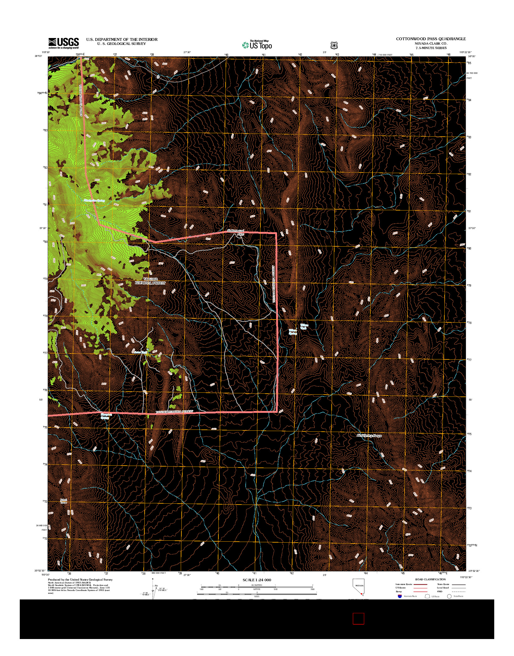 USGS US TOPO 7.5-MINUTE MAP FOR COTTONWOOD PASS, NV 2012