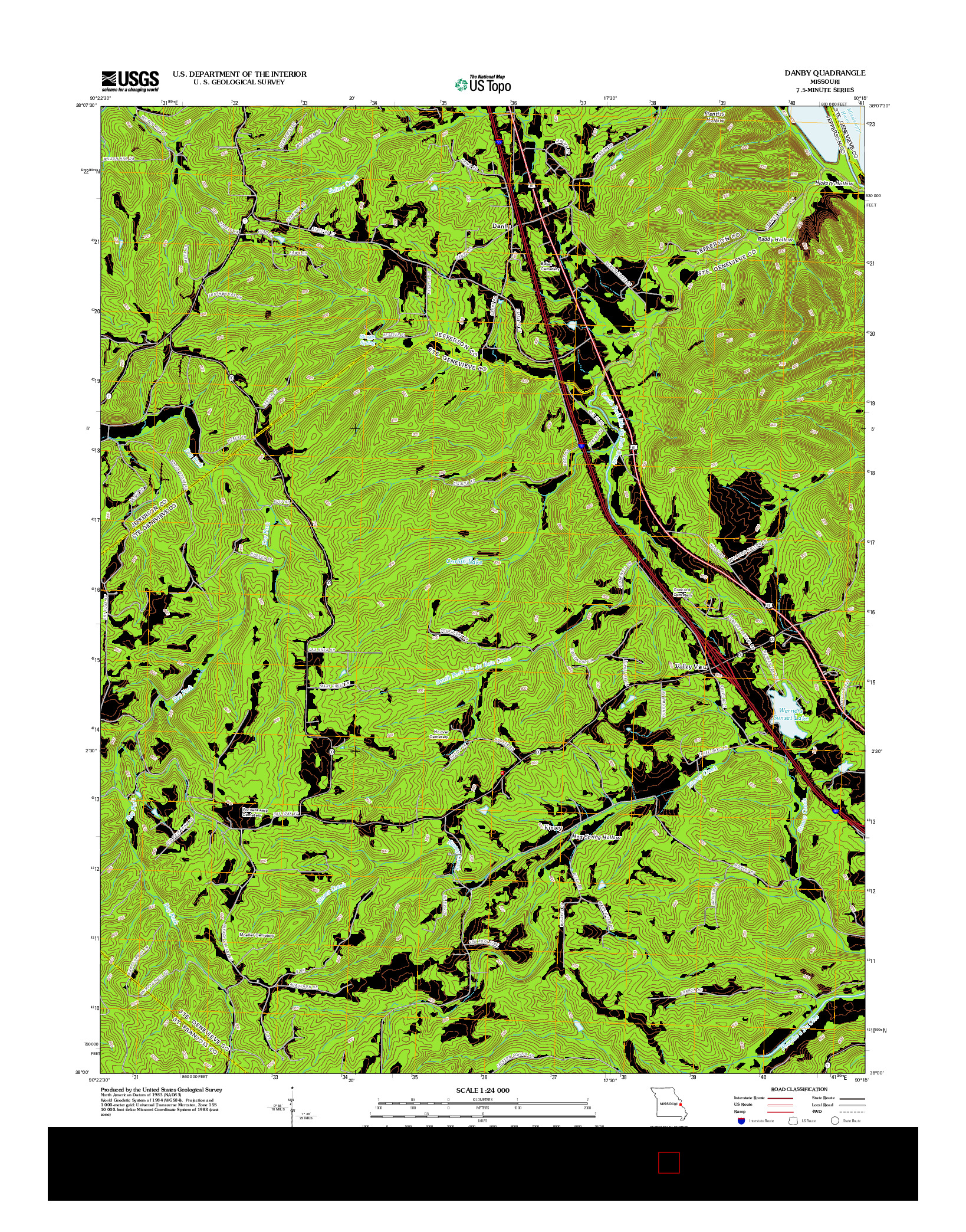 USGS US TOPO 7.5-MINUTE MAP FOR DANBY, MO 2012