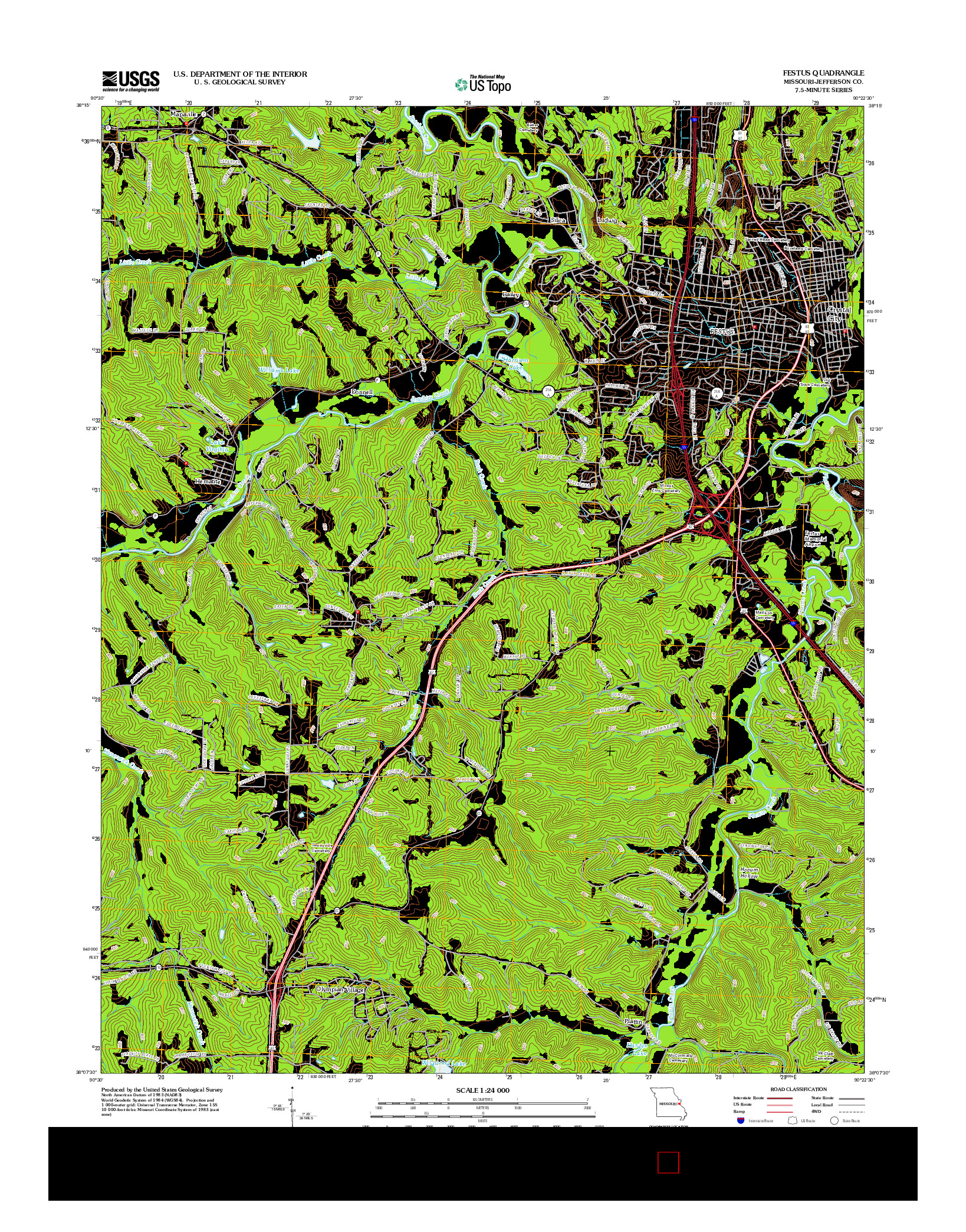 USGS US TOPO 7.5-MINUTE MAP FOR FESTUS, MO 2012