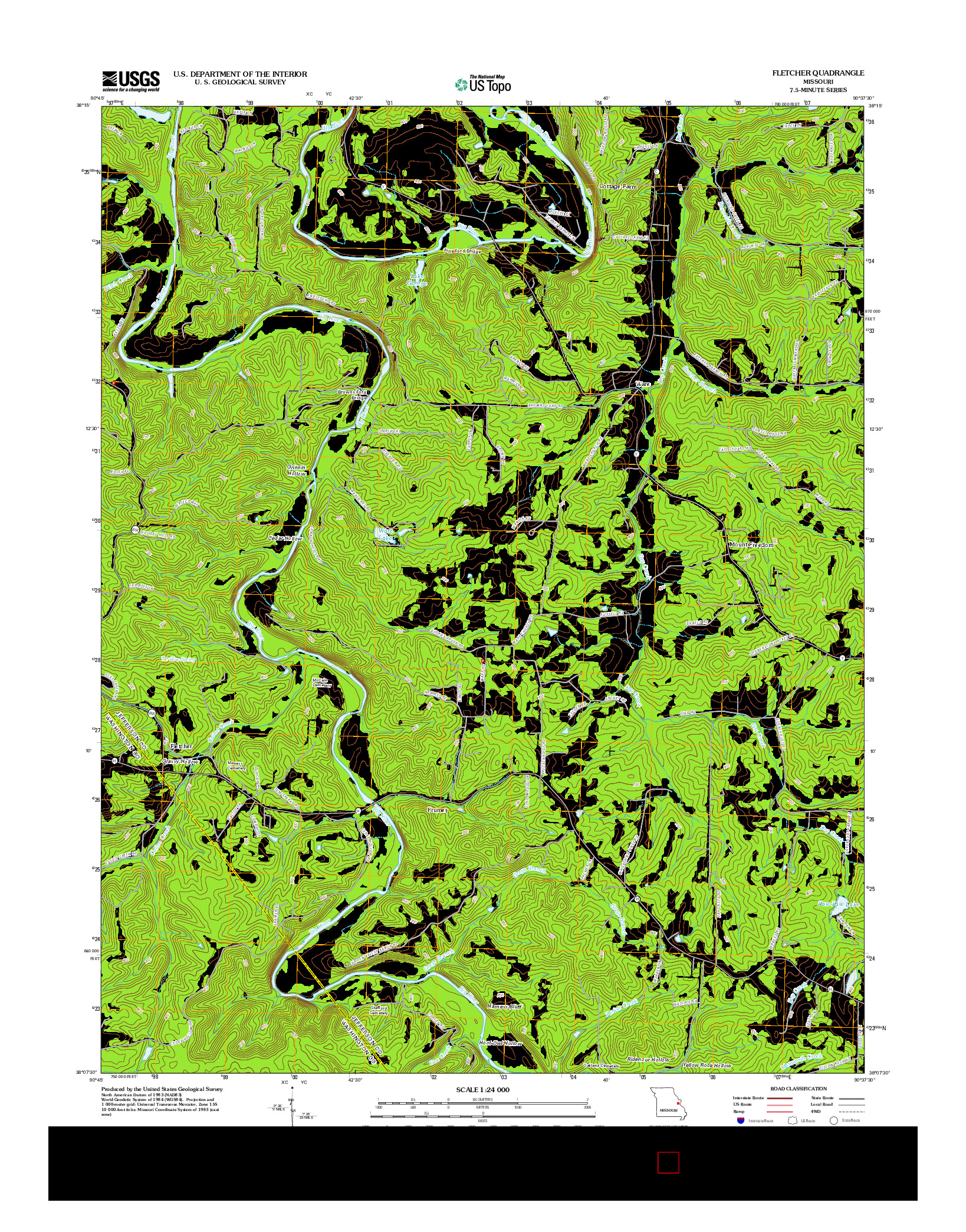 USGS US TOPO 7.5-MINUTE MAP FOR FLETCHER, MO 2012