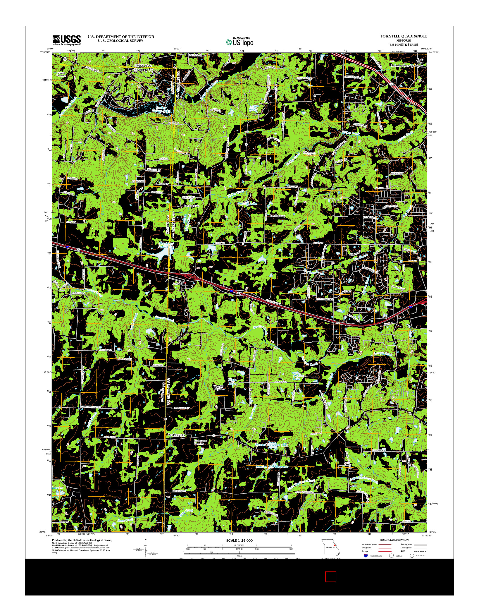USGS US TOPO 7.5-MINUTE MAP FOR FORISTELL, MO 2012
