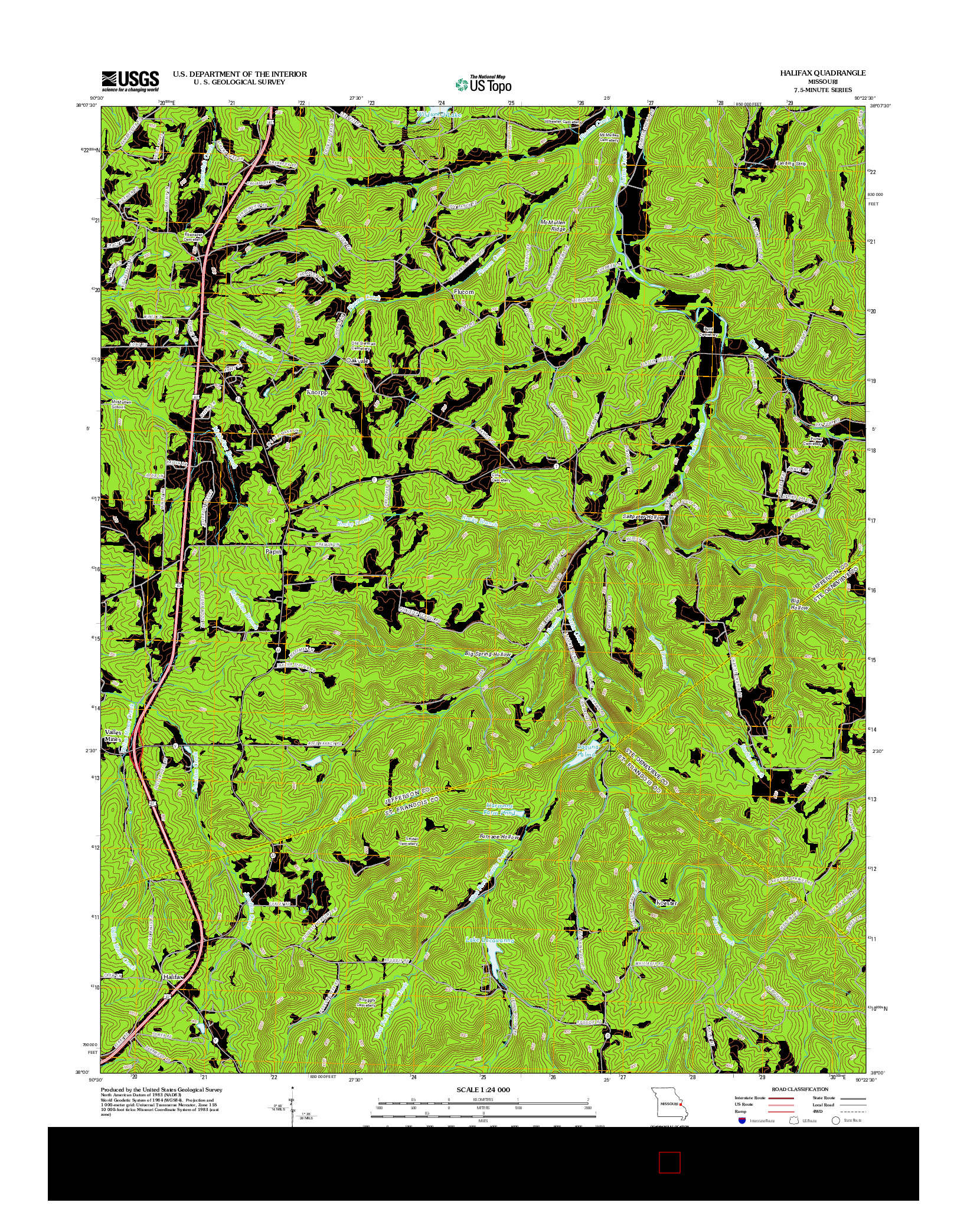 USGS US TOPO 7.5-MINUTE MAP FOR HALIFAX, MO 2012